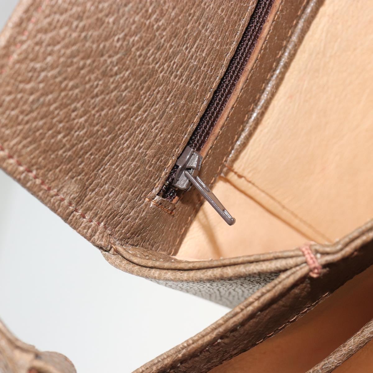 GUCCI Hand Bag Leather Brown Gold Tone Auth ep15262A