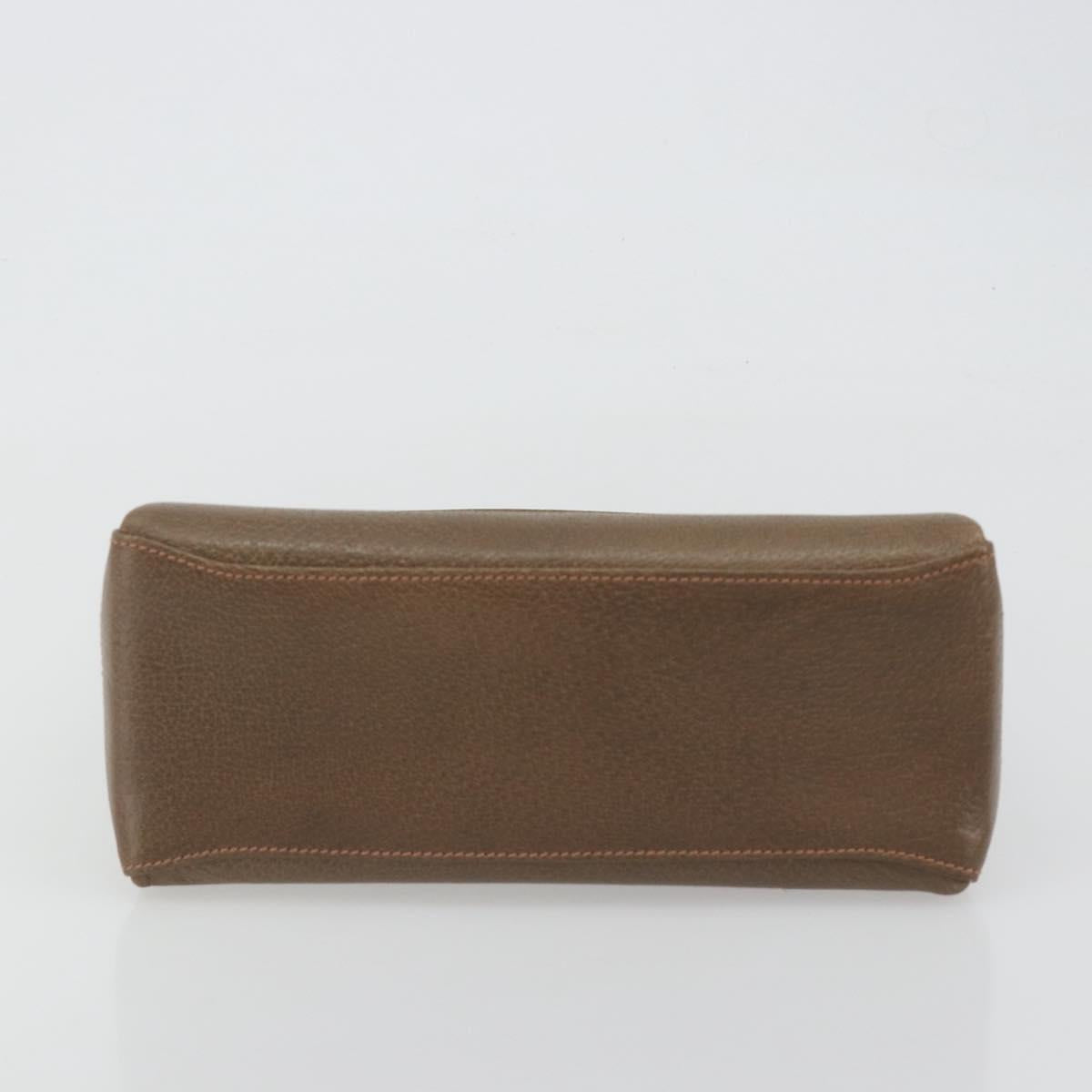GUCCI Hand Bag Leather Brown Gold Tone Auth ep15262A