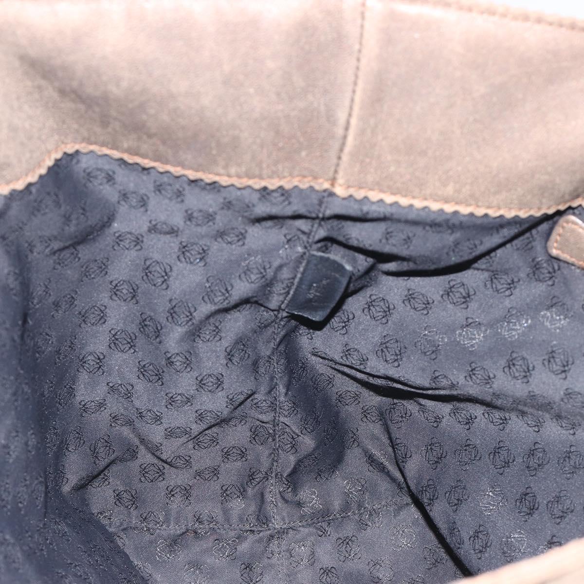 LOEWE Tote Bag Leather Brown Auth ep15264
