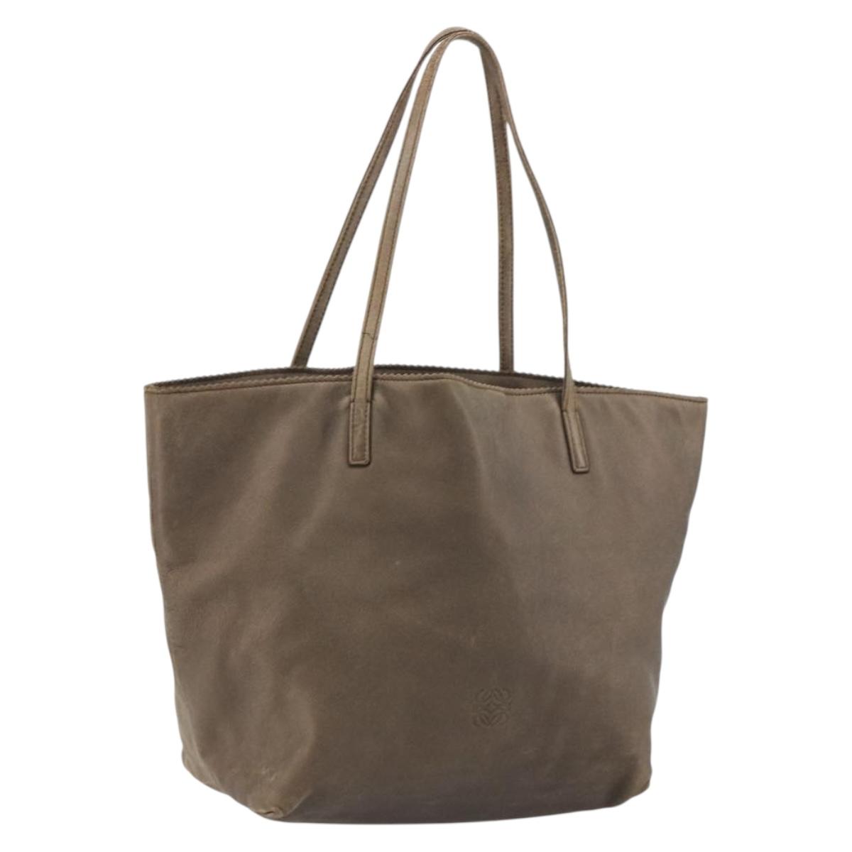 LOEWE Tote Bag Leather Brown Auth ep15264