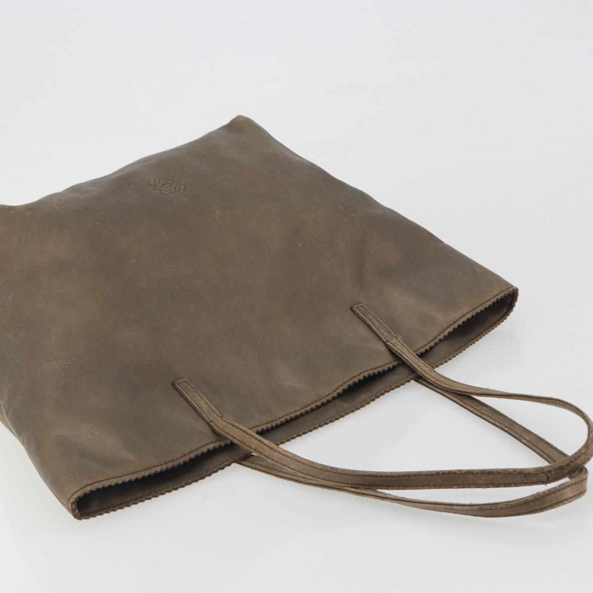 LOEWE Tote Bag Leather Brown Auth ep15264