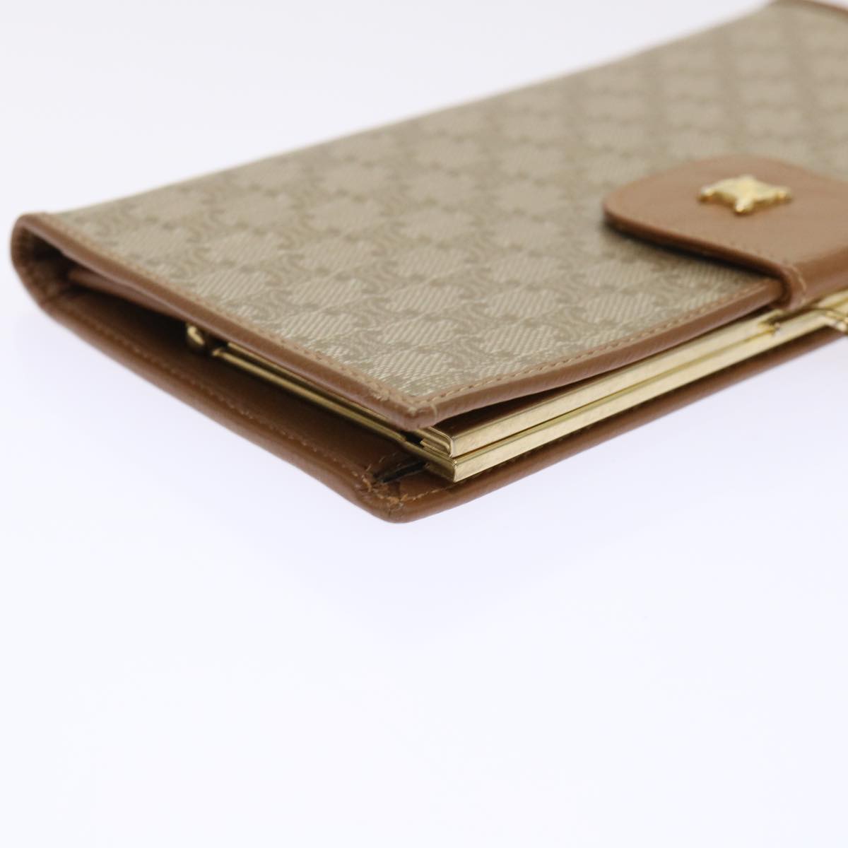 CELINE Macadam Canvas Long Wallet Beige Auth ep1527