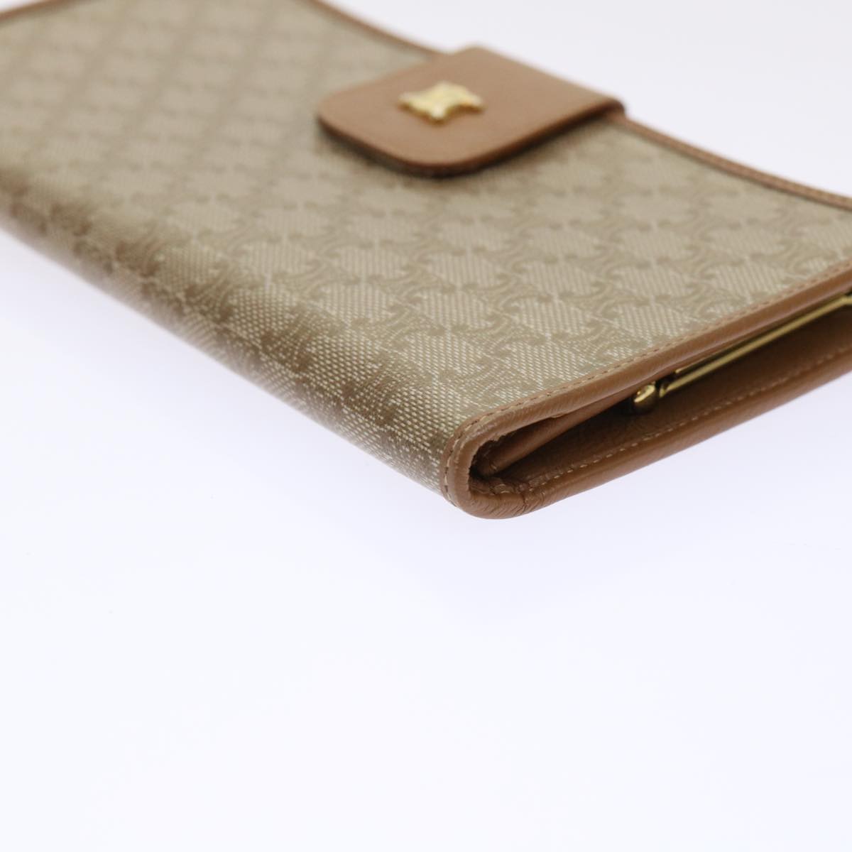 CELINE Macadam Canvas Long Wallet Beige Auth ep1527