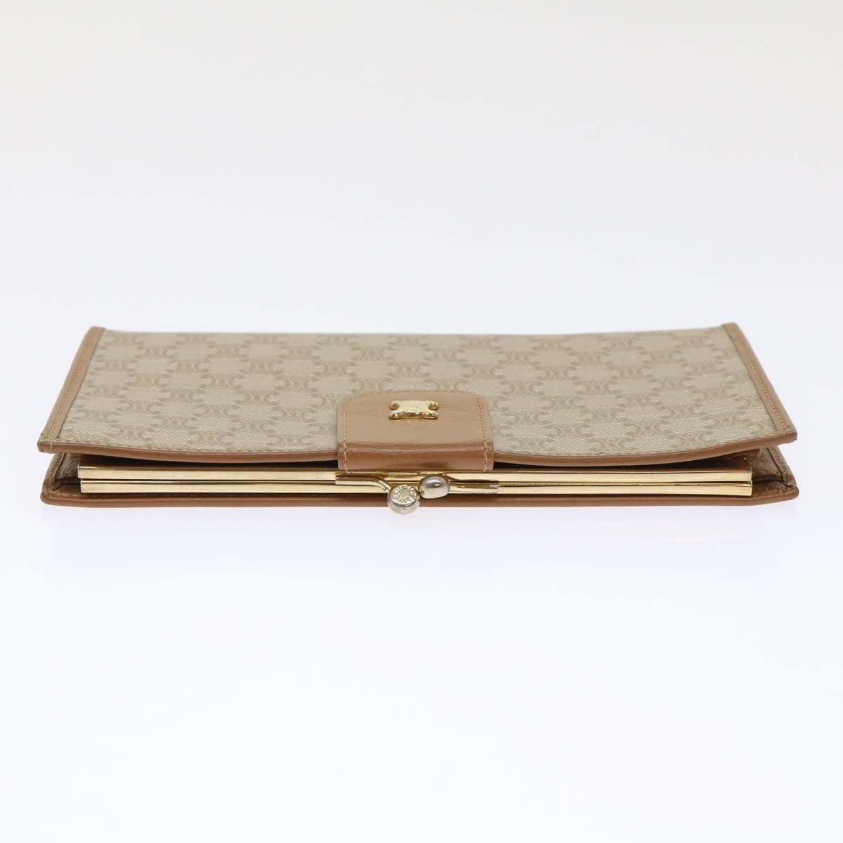 CELINE Macadam Canvas Long Wallet Beige Auth ep1527