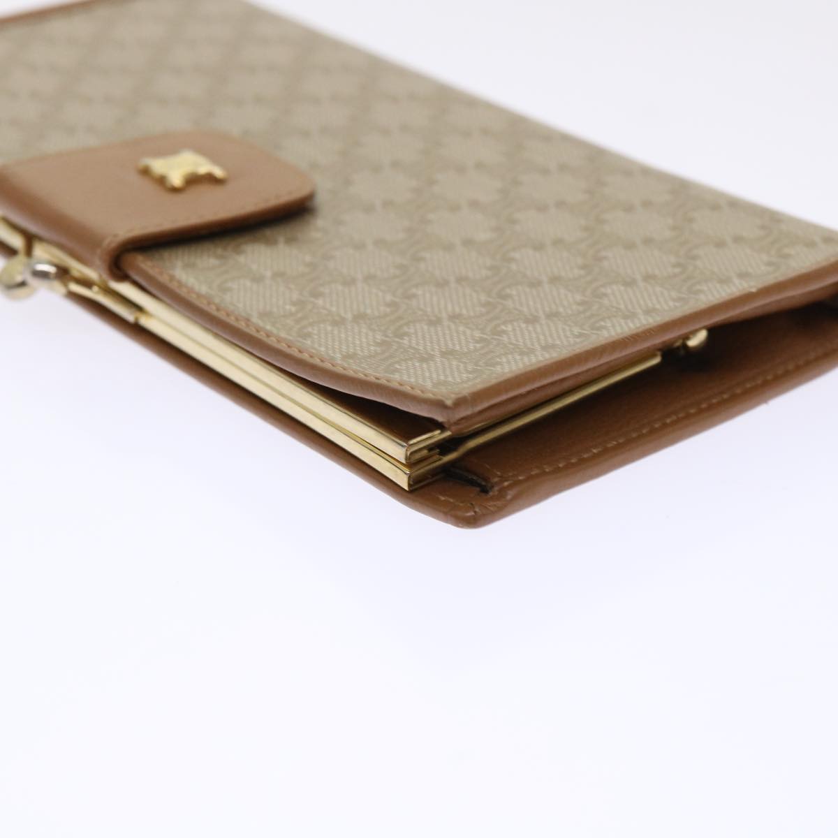 CELINE Macadam Canvas Long Wallet Beige Auth ep1527