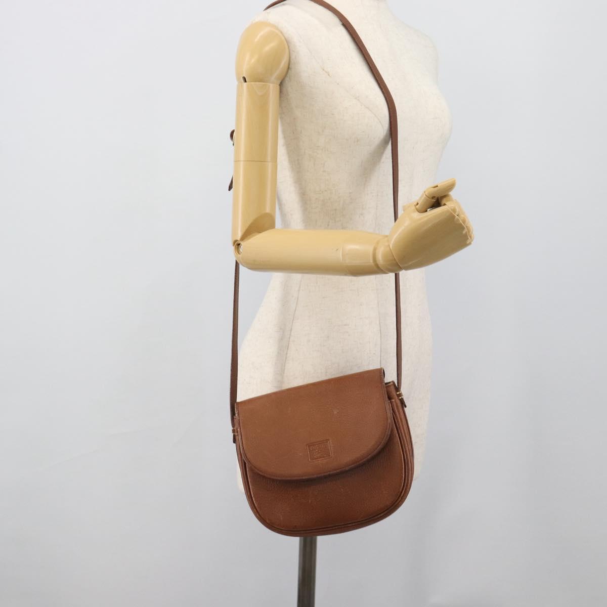 Burberrys Shoulder Bag Leather Brown Gold Tone Auth ep15272