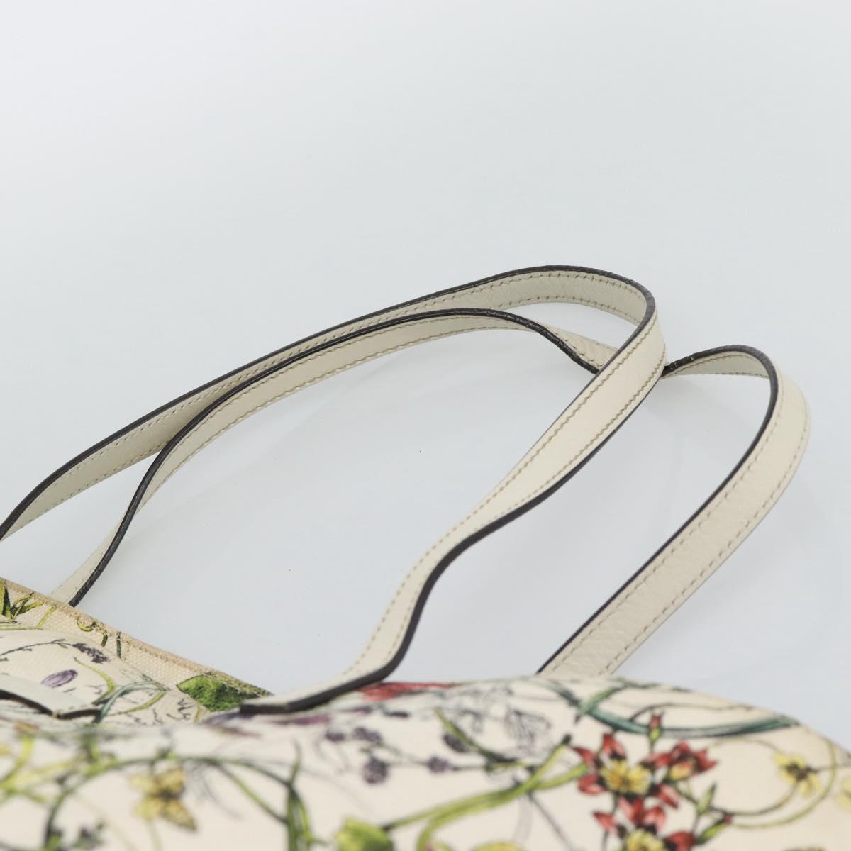 GUCCI Flora Tote Bag Canvas White Multicolor 295252 Auth ep15276