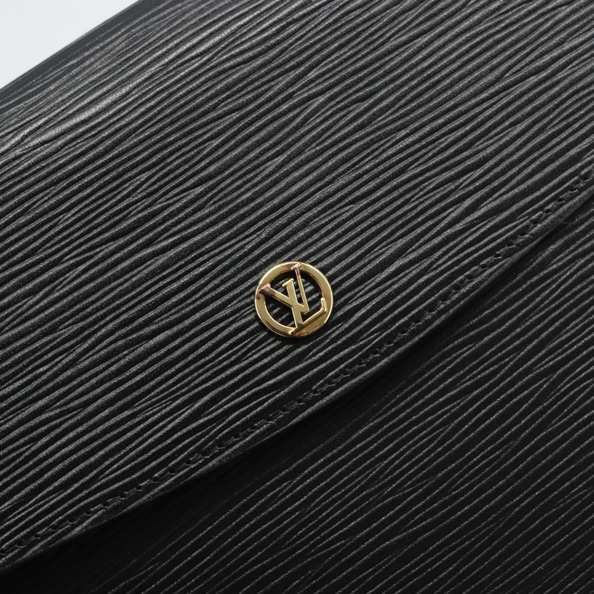 LOUIS VUITTON Epi Montaigne 27 Clutch Bag Black M52652 LV Auth ep15286