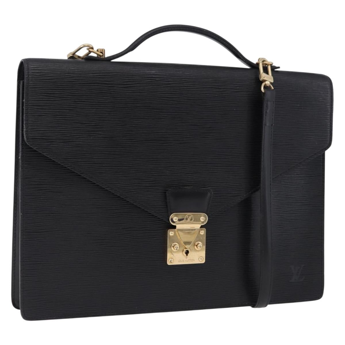 LOUIS VUITTON Epi Porte Documents Bandouliere Bag Black M54462 LV Auth ep15289A