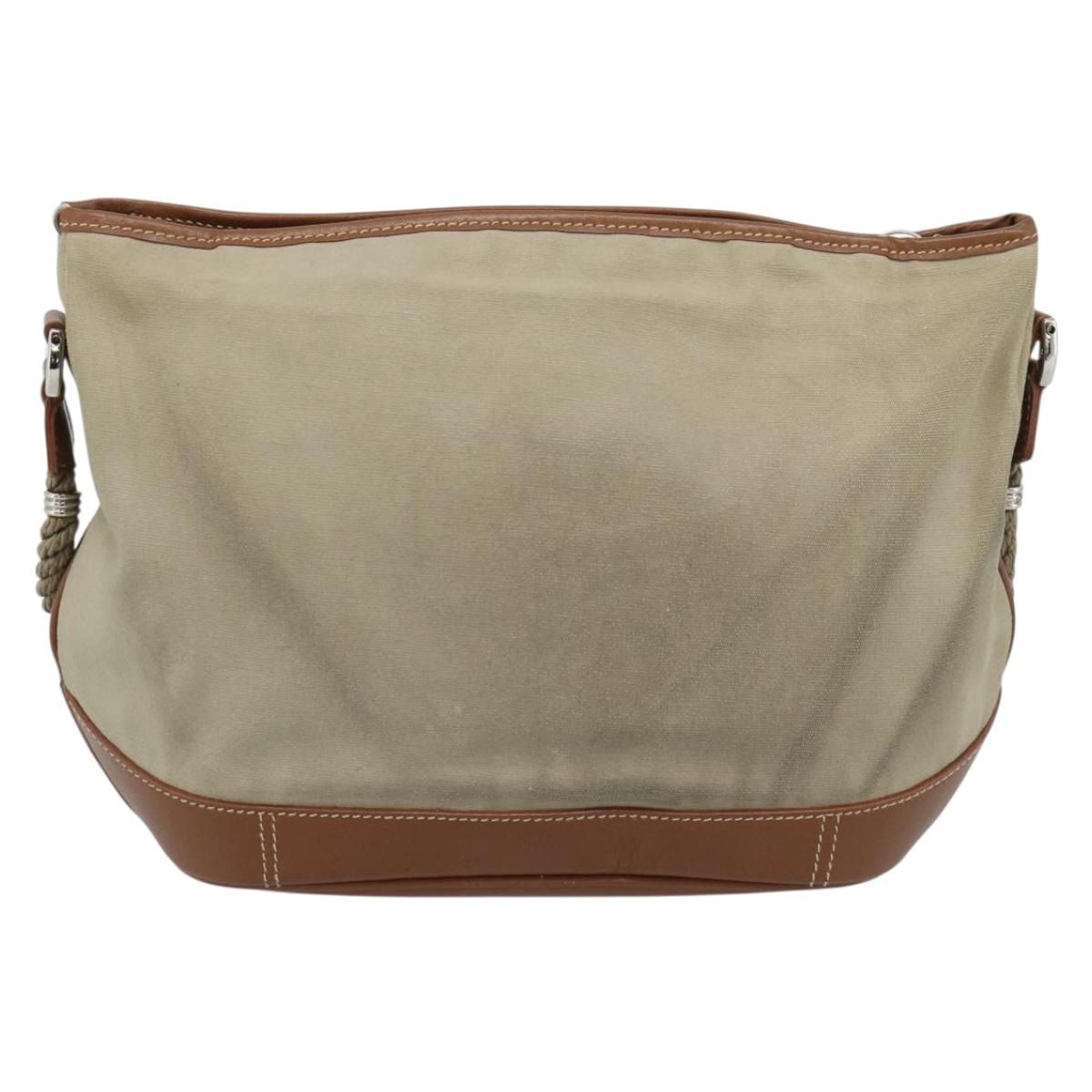 GUCCI Shoulder Bag Canvas Beige Silver 001 090 1130 Auth ep15290