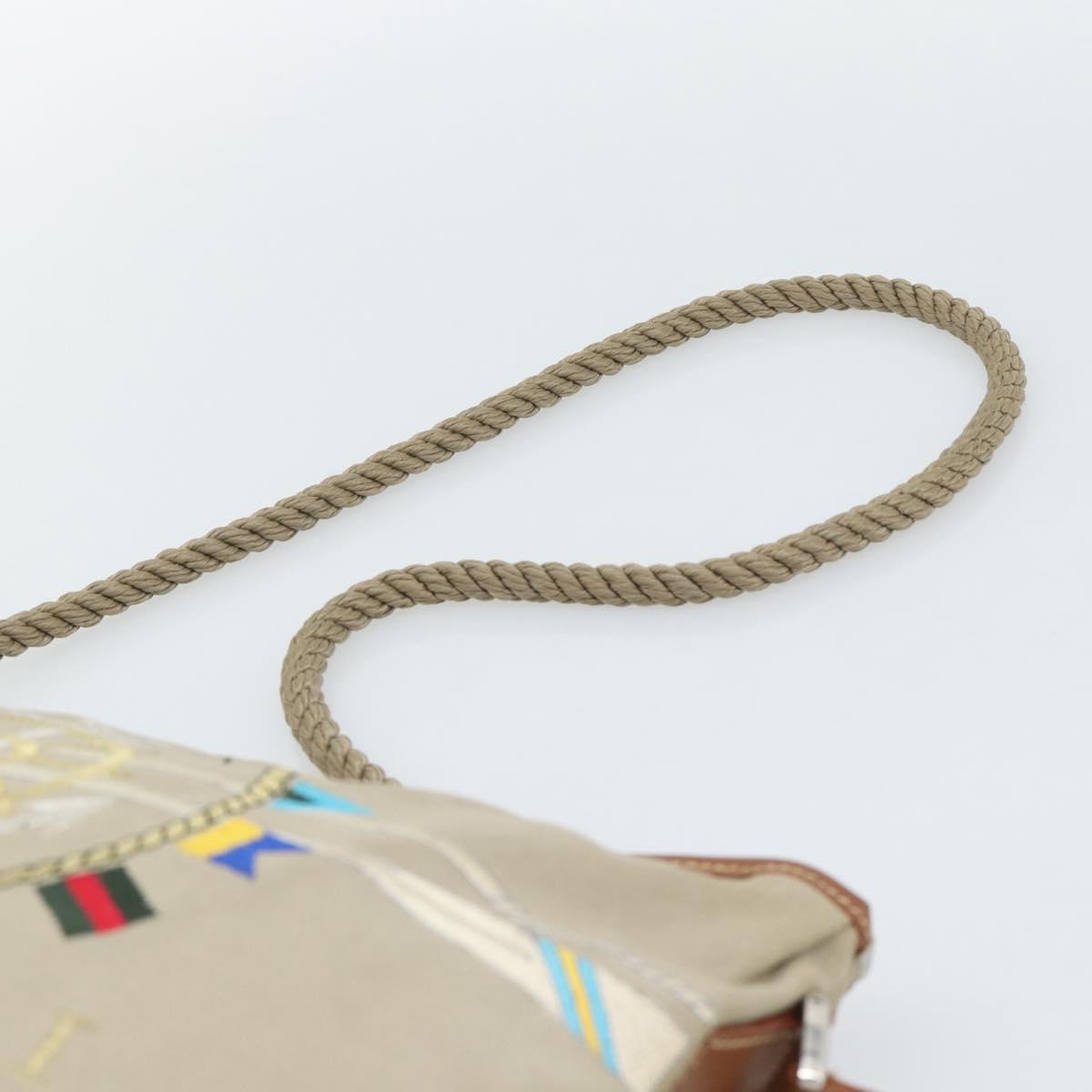 GUCCI Shoulder Bag Canvas Beige Silver 001 090 1130 Auth ep15290