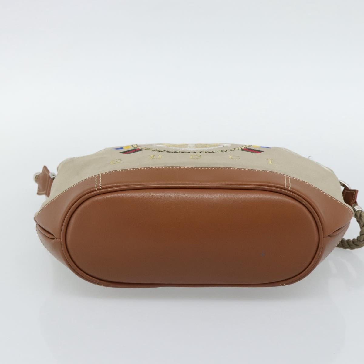 GUCCI Shoulder Bag Canvas Beige Silver 001 090 1130 Auth ep15290
