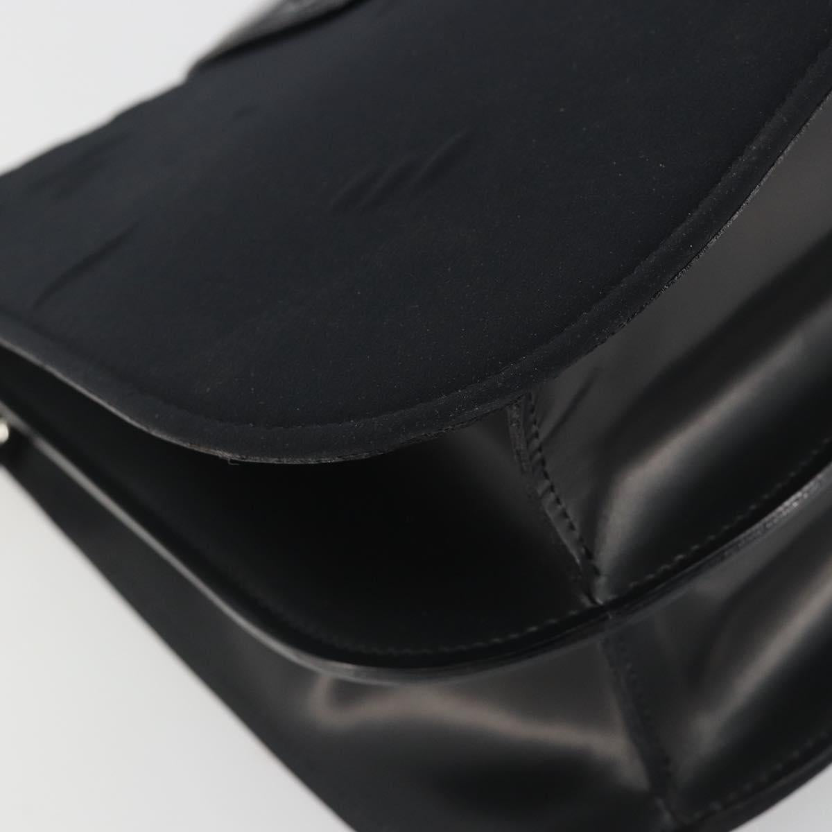 CELINE Shoulder Bag Canvas Black Silver Auth ep15292