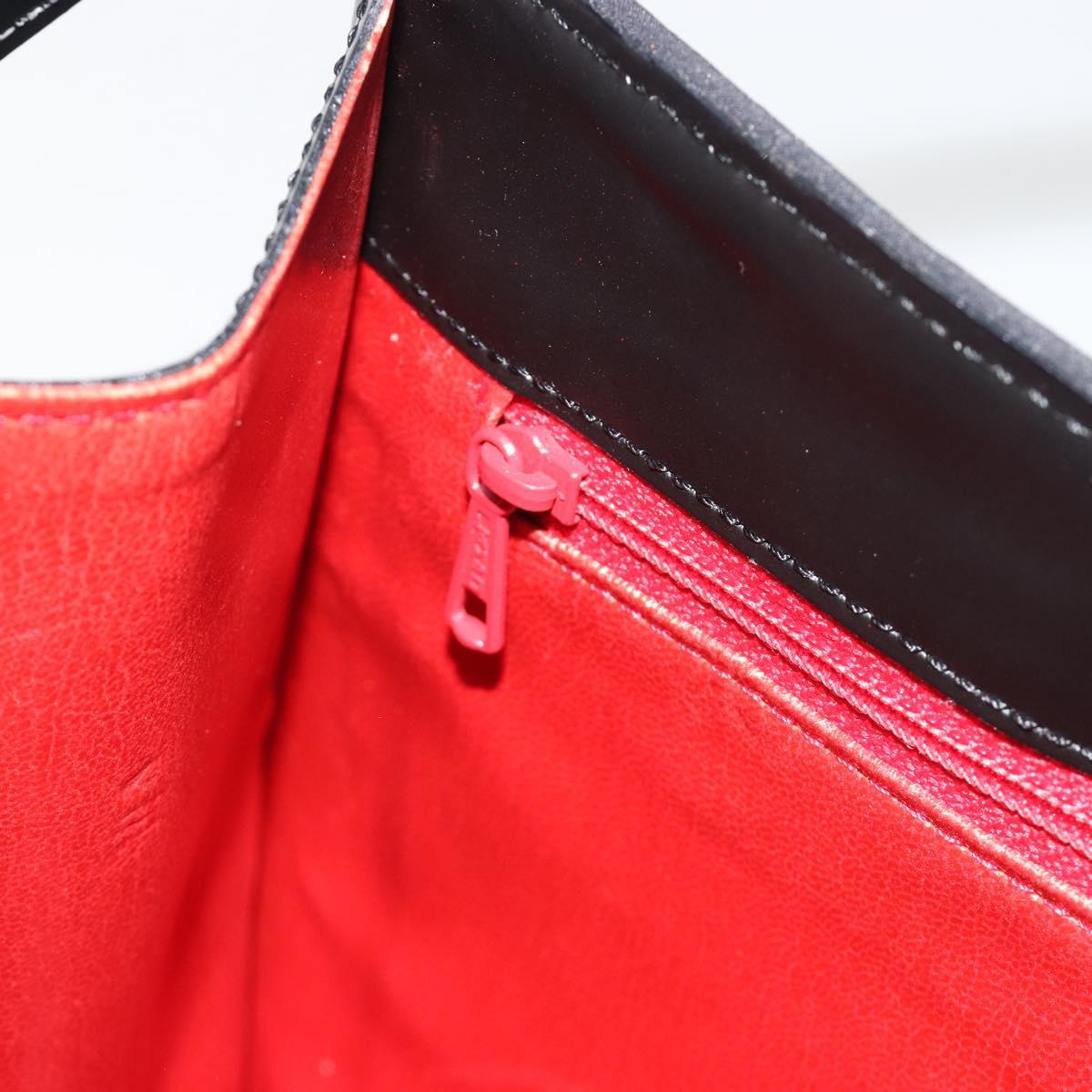 CELINE Shoulder Bag Canvas Black Silver Auth ep15292