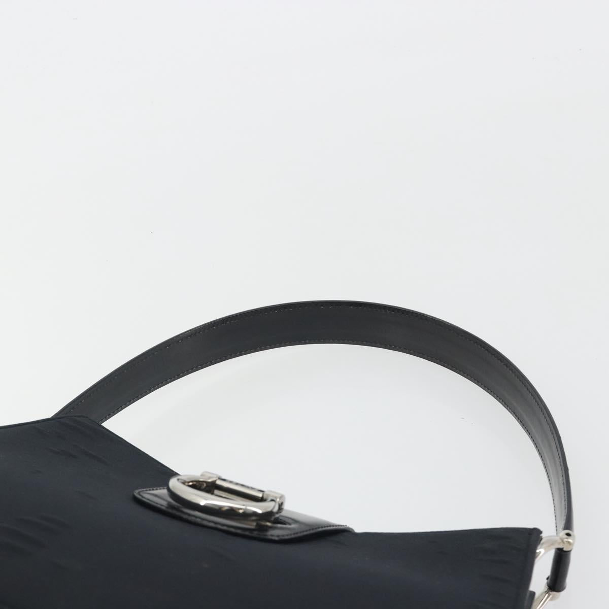 CELINE Shoulder Bag Canvas Black Silver Auth ep15292