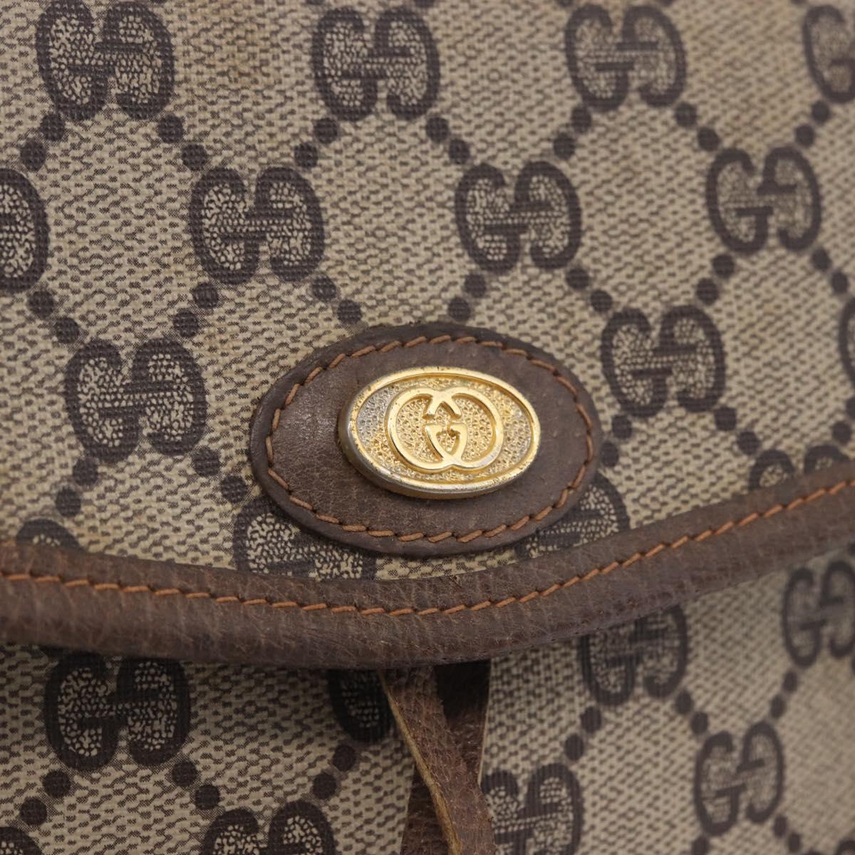 GUCCI GG Supreme Shoulder Bag PVC Leather Beige Gold 001 18 126 Auth ep15293