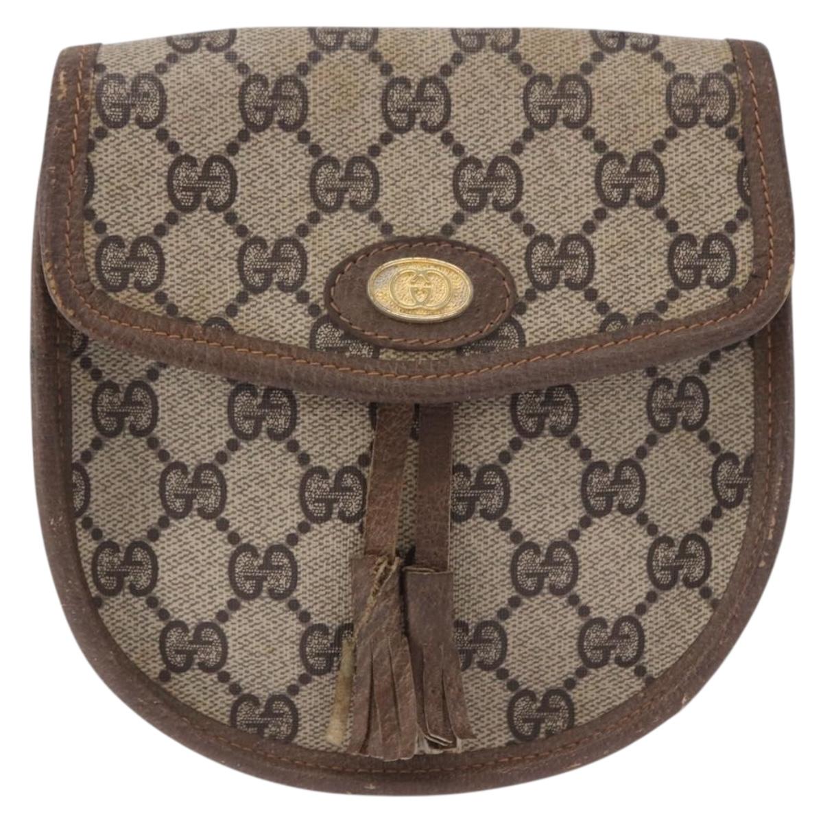 GUCCI GG Supreme Shoulder Bag PVC Leather Beige Gold 001 18 126 Auth ep15293
