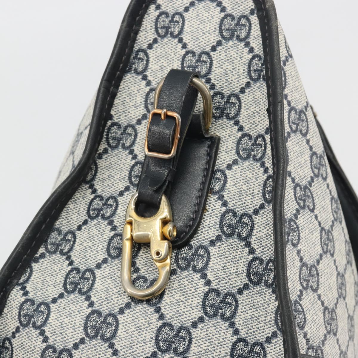 GUCCI GG Supreme Hand Bag PVC Leather Navy Gold Tone Auth ep15295