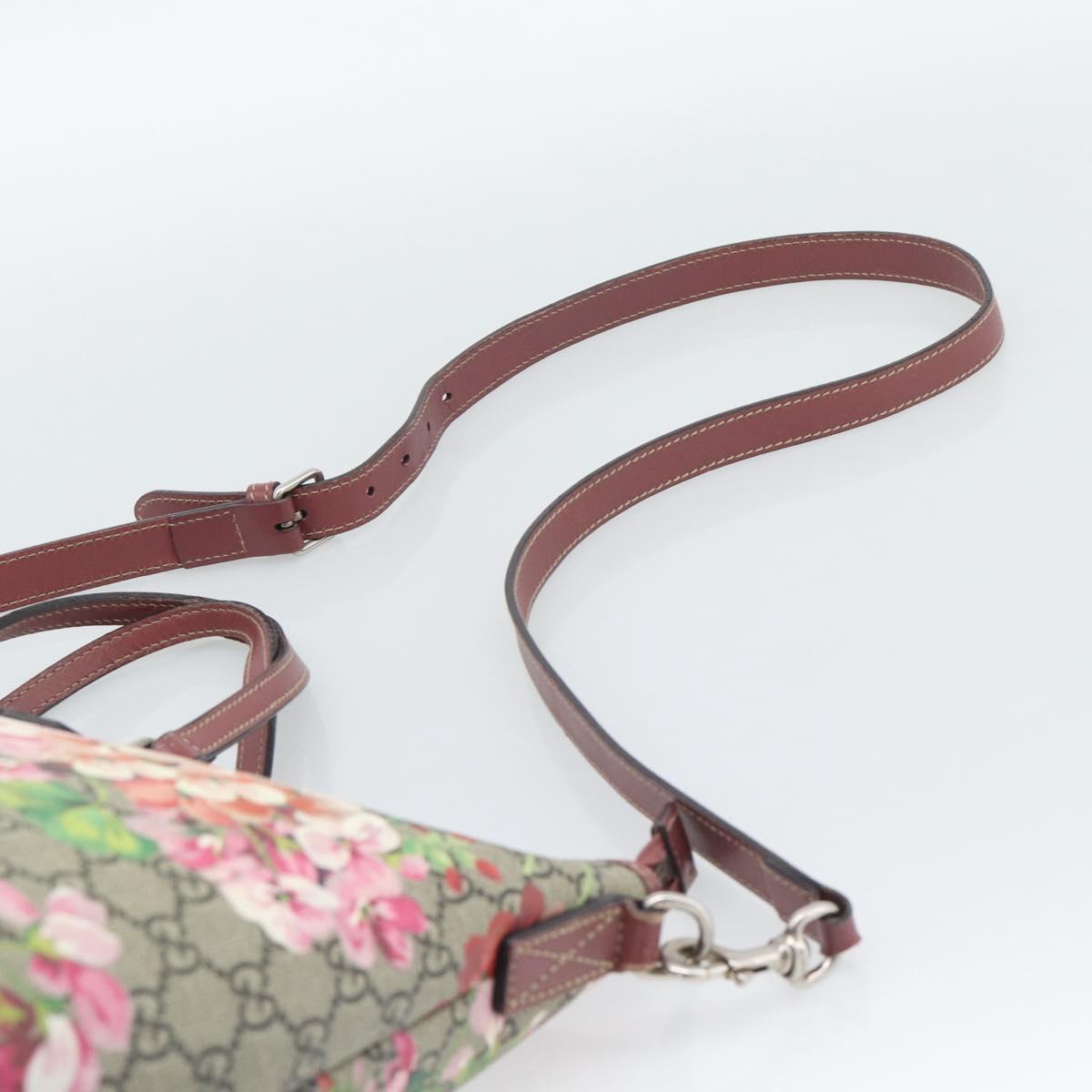 GUCCI GG Blooms Tote Bag PVC Leather 2way Beige Pink 410748 Auth ep15302A
