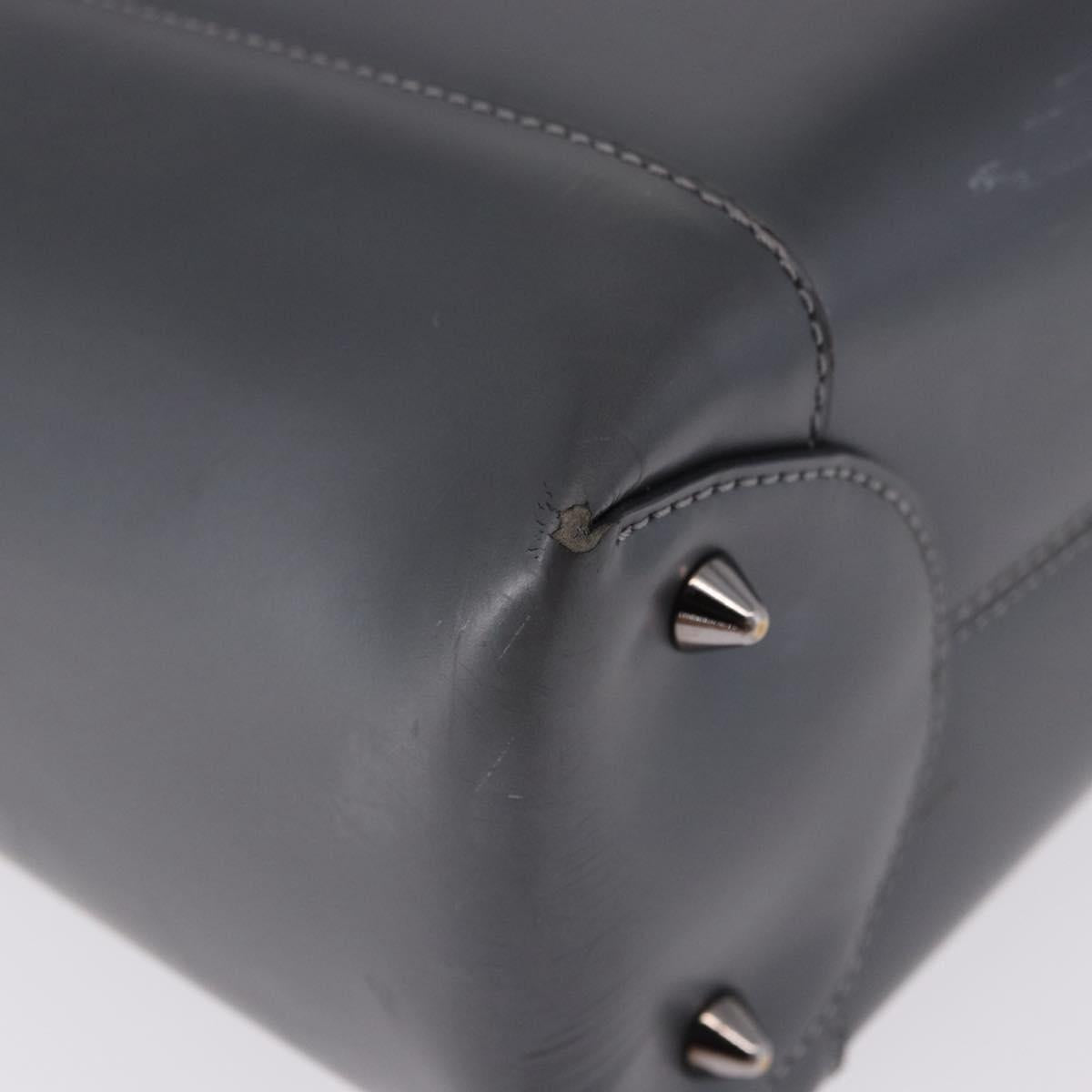 Christian Dior Maris Pearl Hand Bag Patent 2way Gray Silver Auth ep15303V