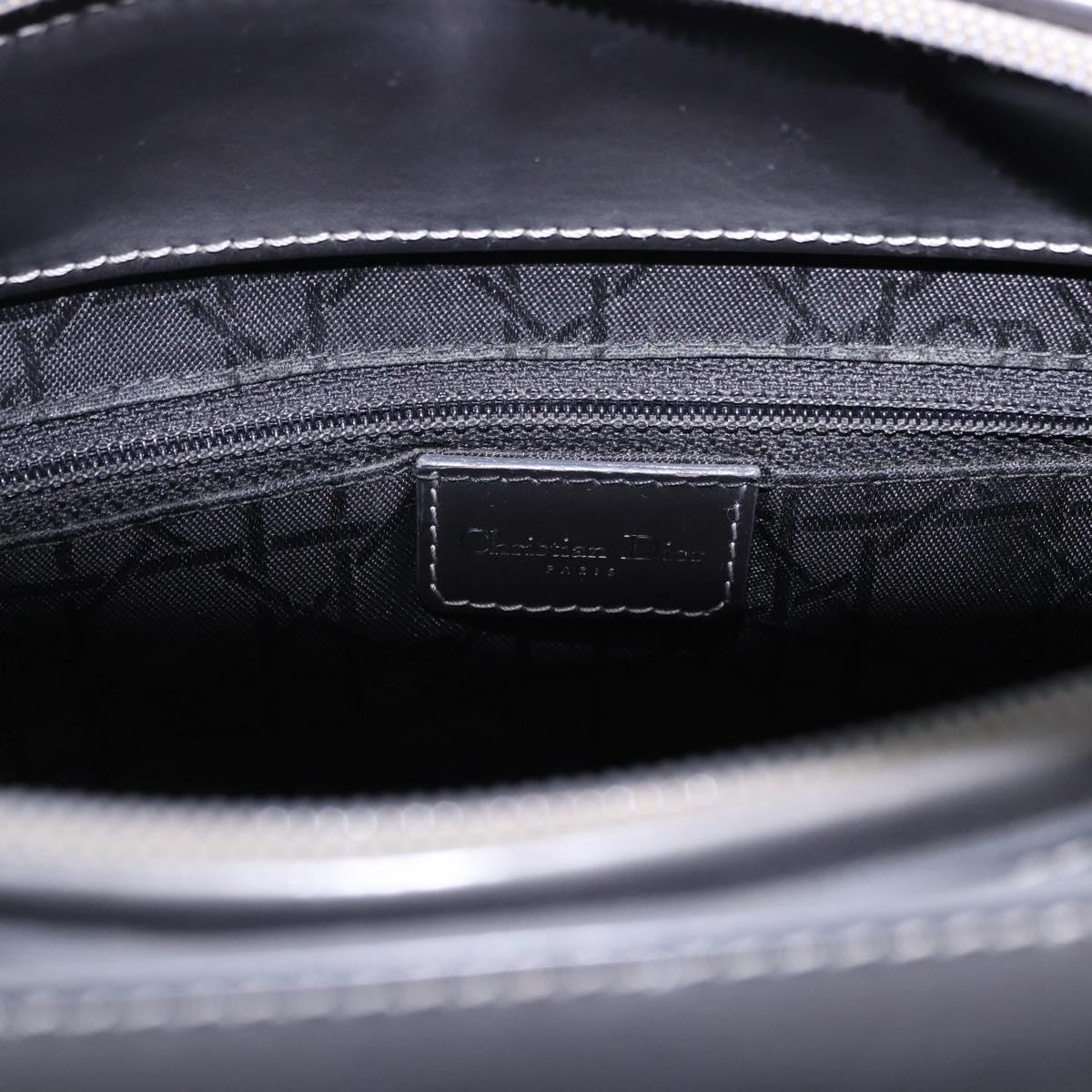Christian Dior Maris Pearl Hand Bag Patent 2way Gray Silver Auth ep15303V