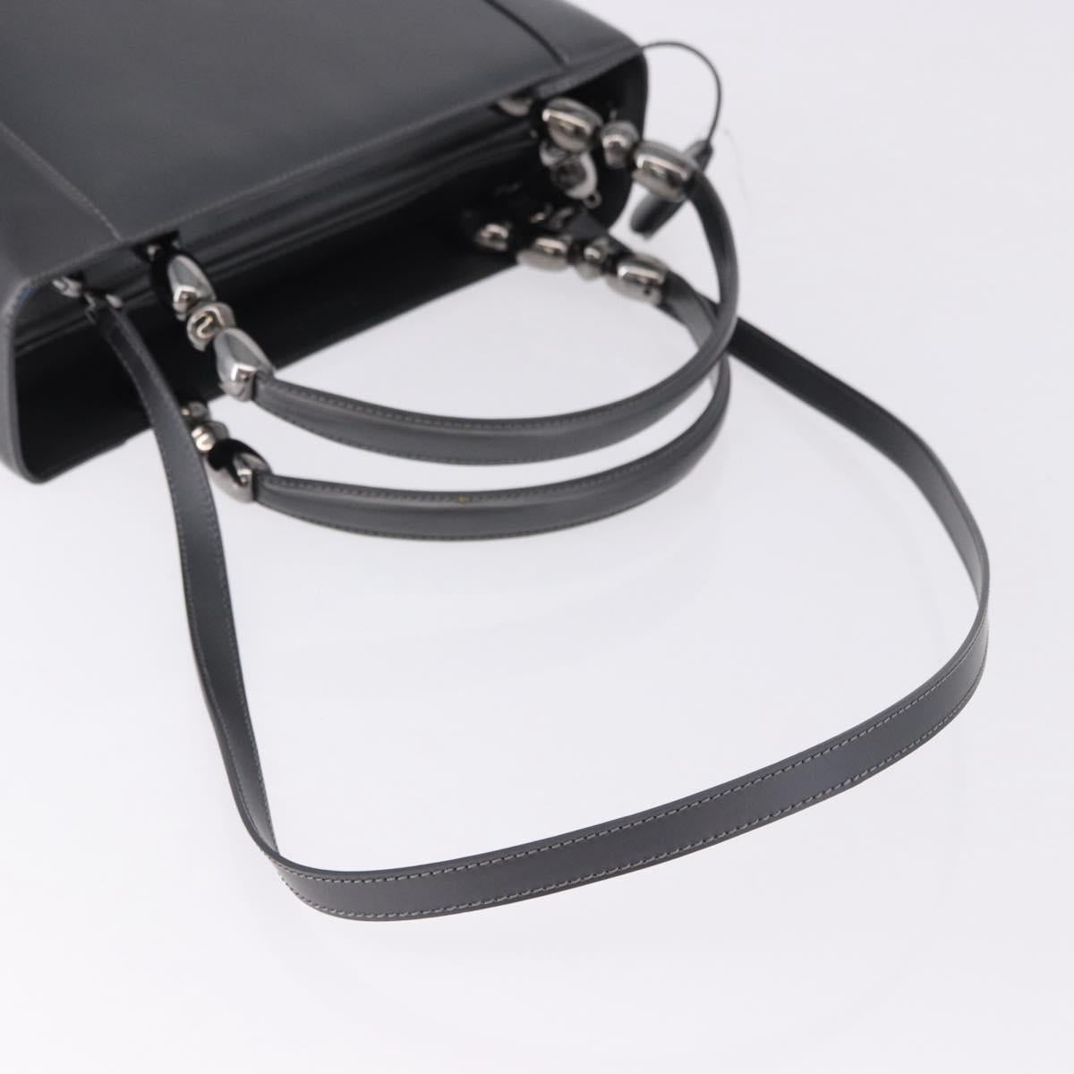 Christian Dior Maris Pearl Hand Bag Patent 2way Gray Silver Auth ep15303V