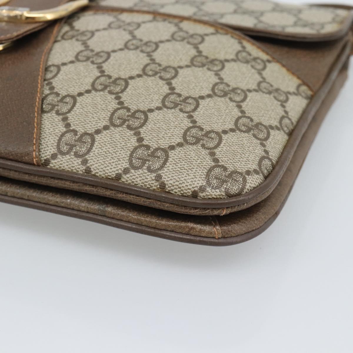 GUCCI GG Supreme Shoulder Bag PVC Leather Beige Gold 904 23 025 Auth ep15305