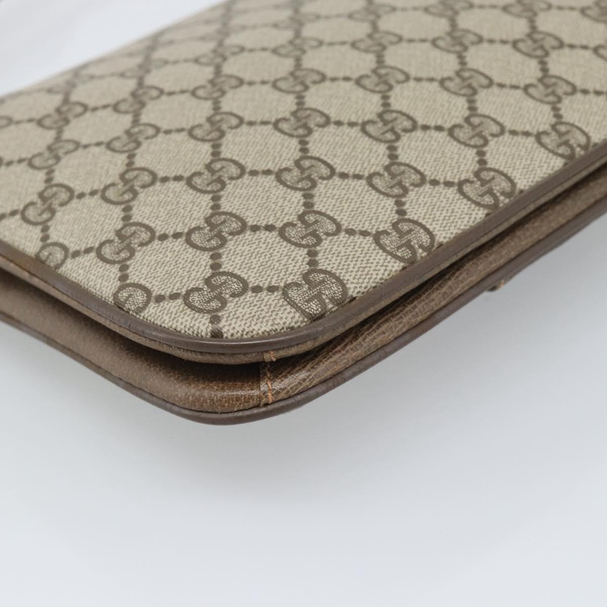 GUCCI GG Supreme Shoulder Bag PVC Leather Beige Gold 904 23 025 Auth ep15305