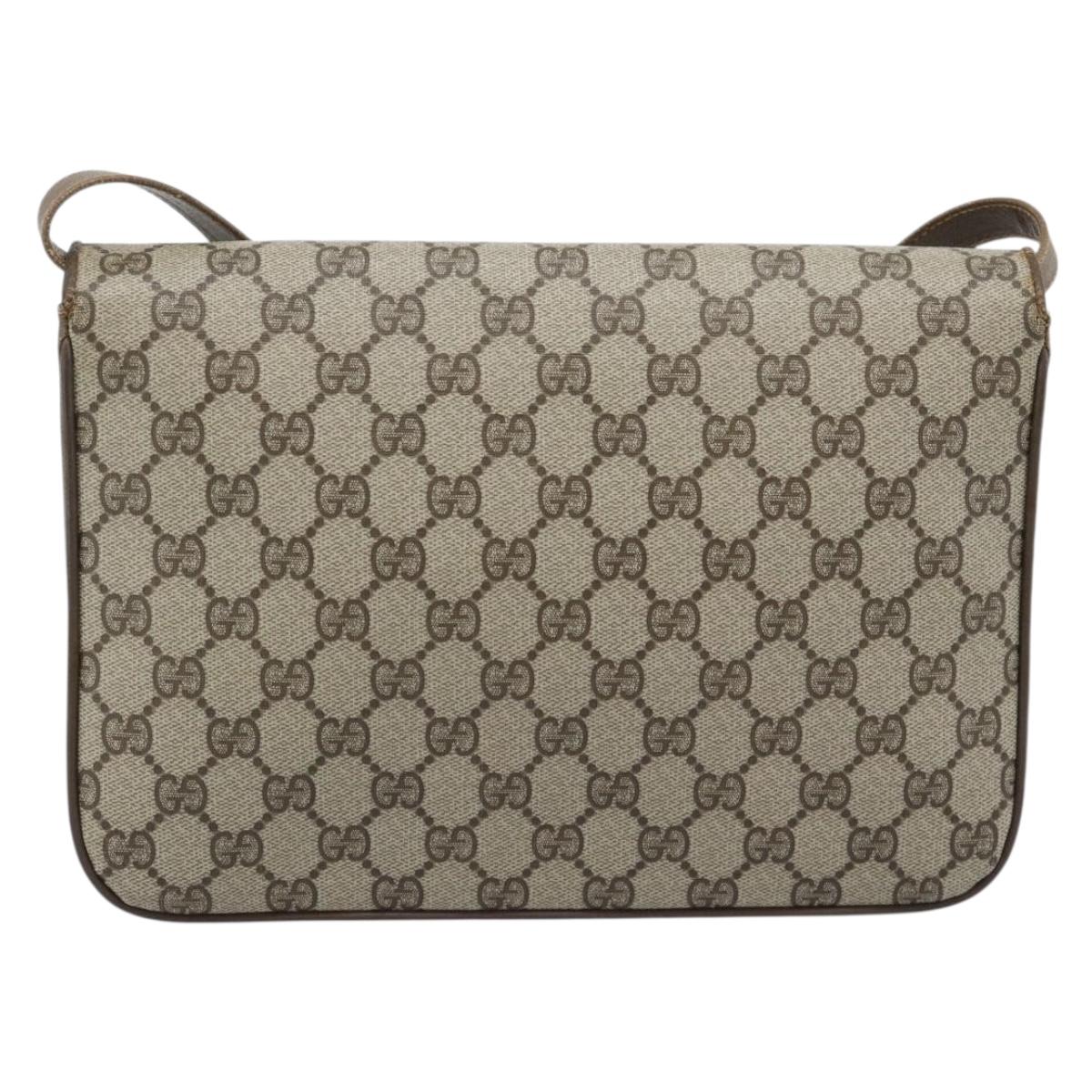 GUCCI GG Supreme Shoulder Bag PVC Leather Beige Gold 904 23 025 Auth ep15305