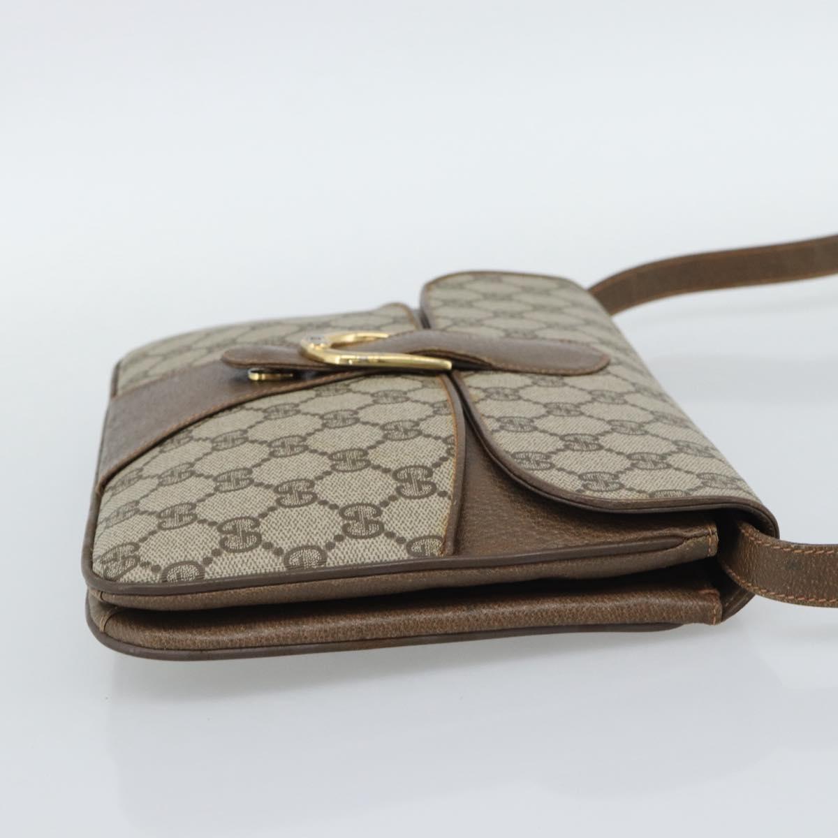 GUCCI GG Supreme Shoulder Bag PVC Leather Beige Gold 904 23 025 Auth ep15305