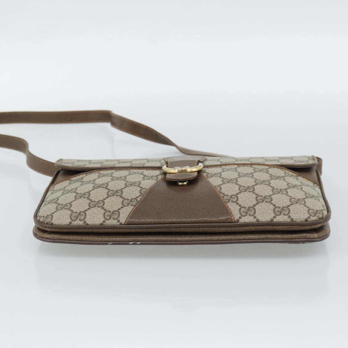 GUCCI GG Supreme Shoulder Bag PVC Leather Beige Gold 904 23 025 Auth ep15305