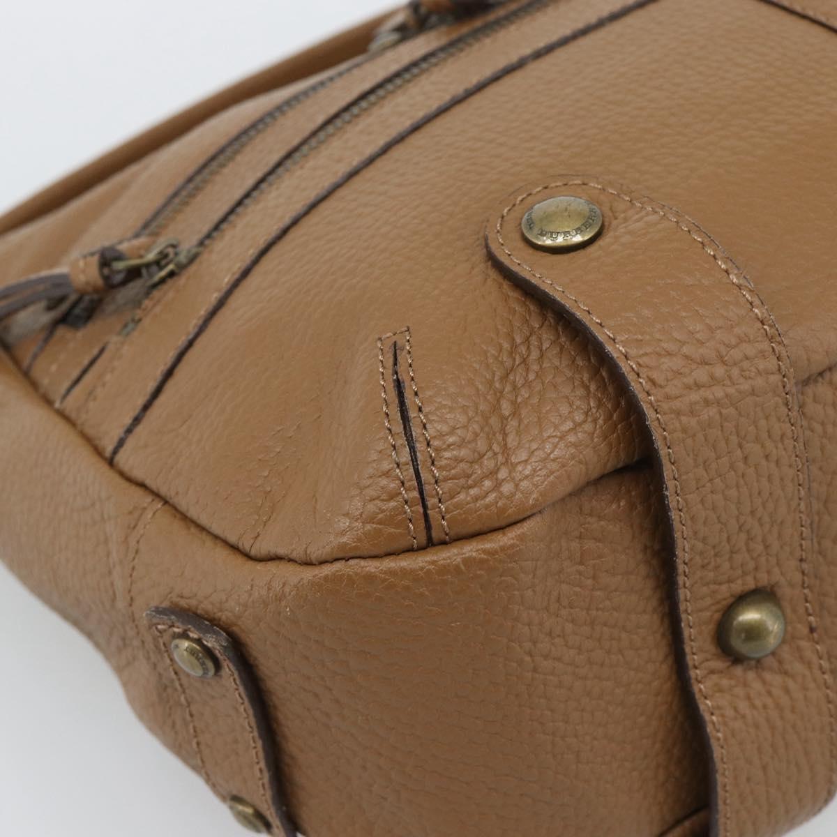 BURBERRY Shoulder Bag Leather Brown Gold Tone Auth ep15306A