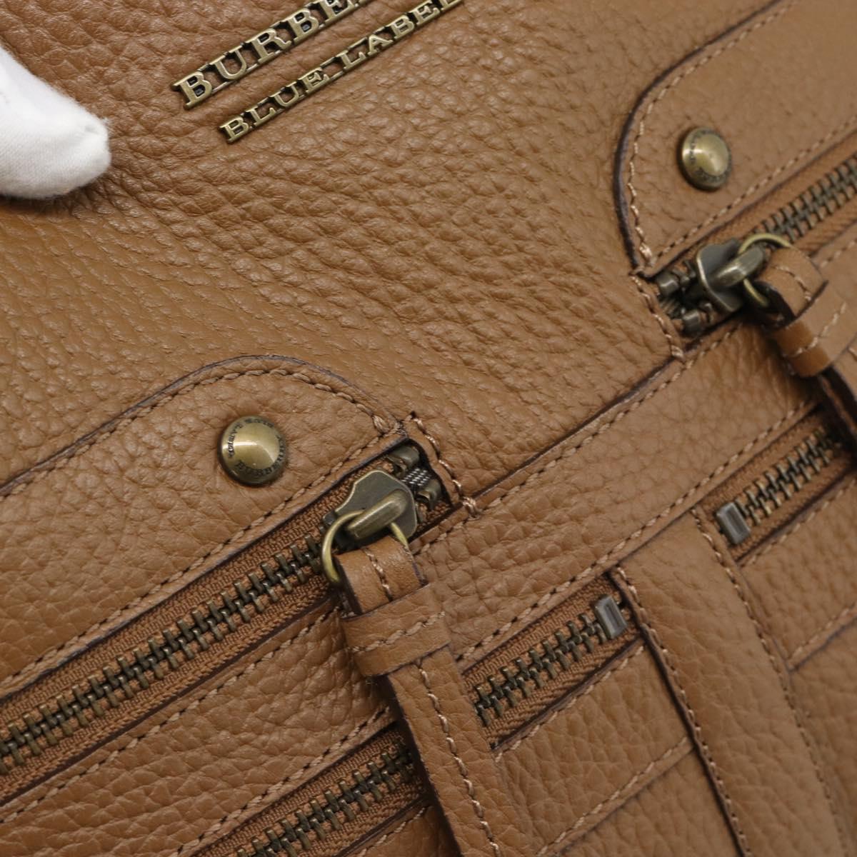 BURBERRY Shoulder Bag Leather Brown Gold Tone Auth ep15306A