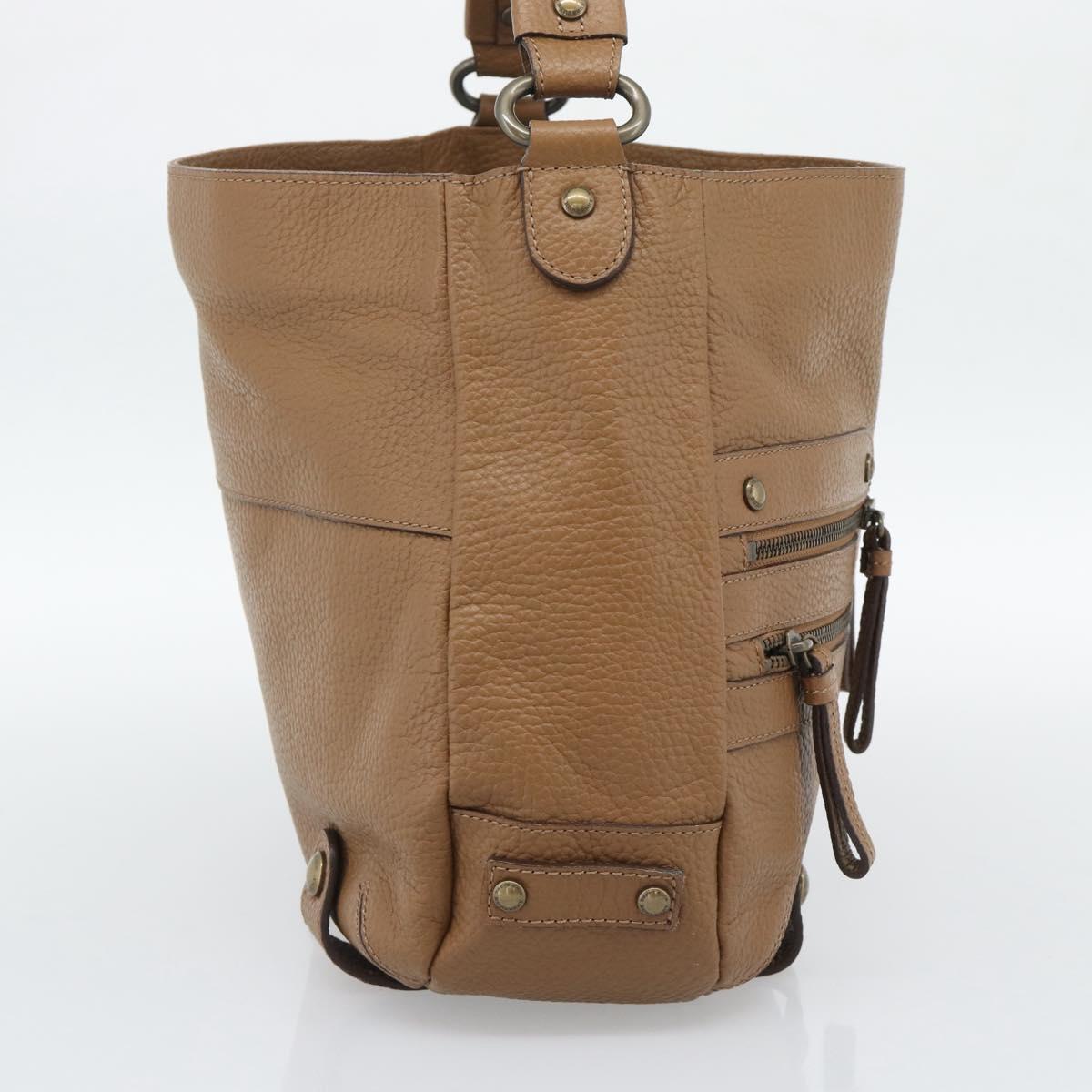 BURBERRY Shoulder Bag Leather Brown Gold Tone Auth ep15306A