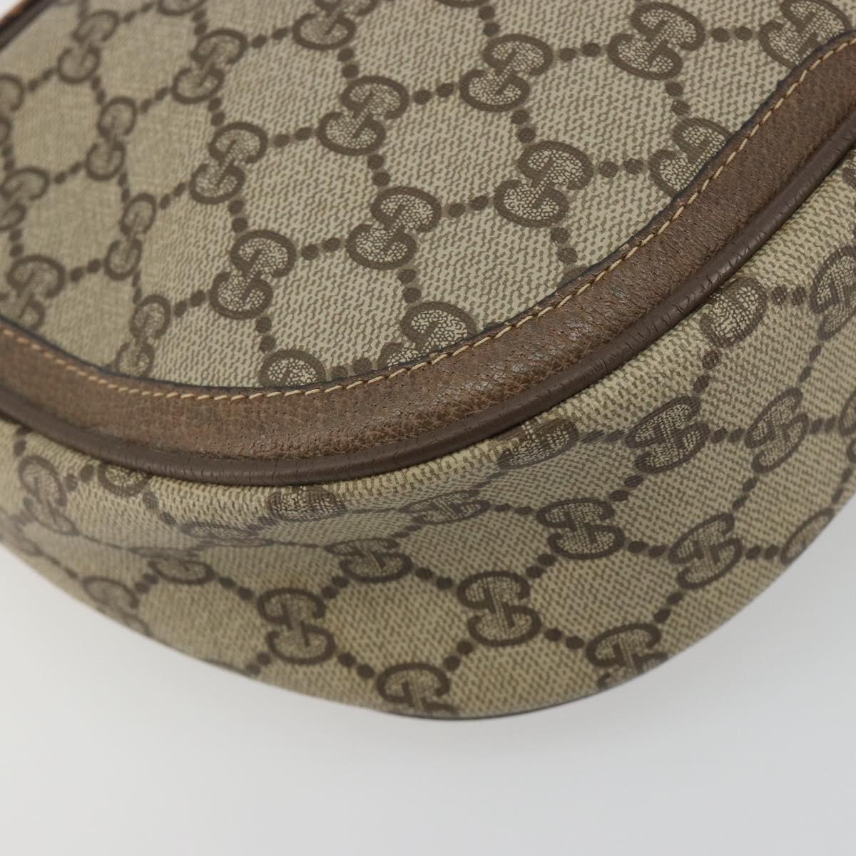 GUCCI GG Supreme Shoulder Bag PVC Leather Beige Gold Tone 10 02 056 Auth ep15307