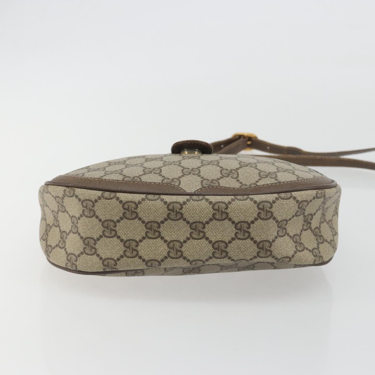 GUCCI GG Supreme Shoulder Bag PVC Leather Beige Gold Tone 10 02 056 Auth ep15307