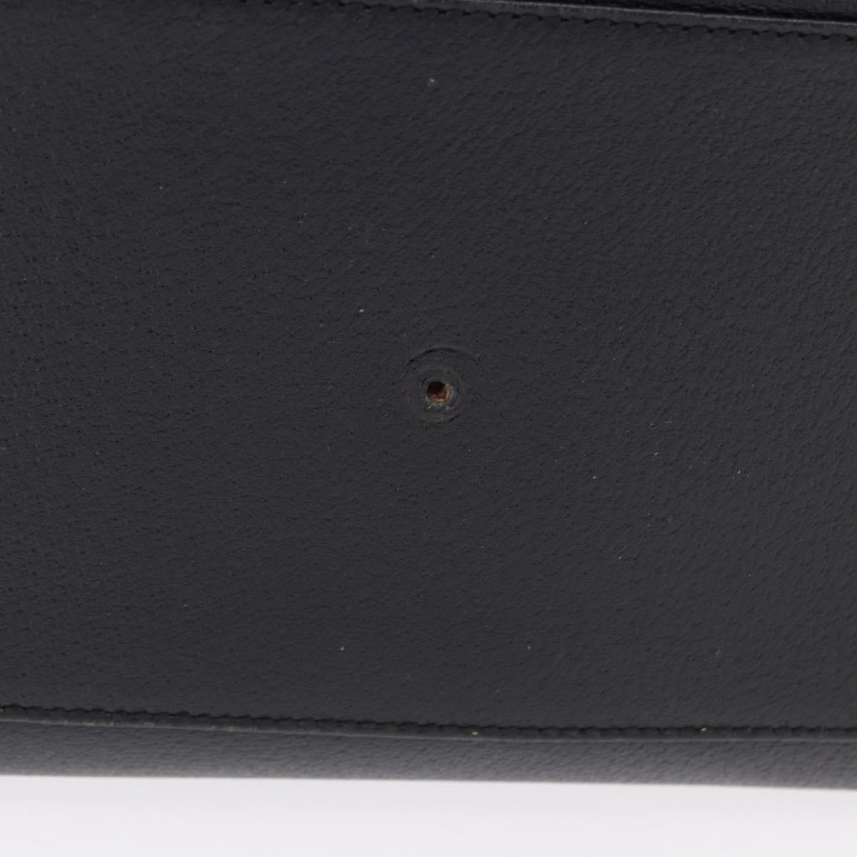 GUCCI Bamboo Hand Bag Leather Black Gold Tone 002 1186 0259 Auth ep15308