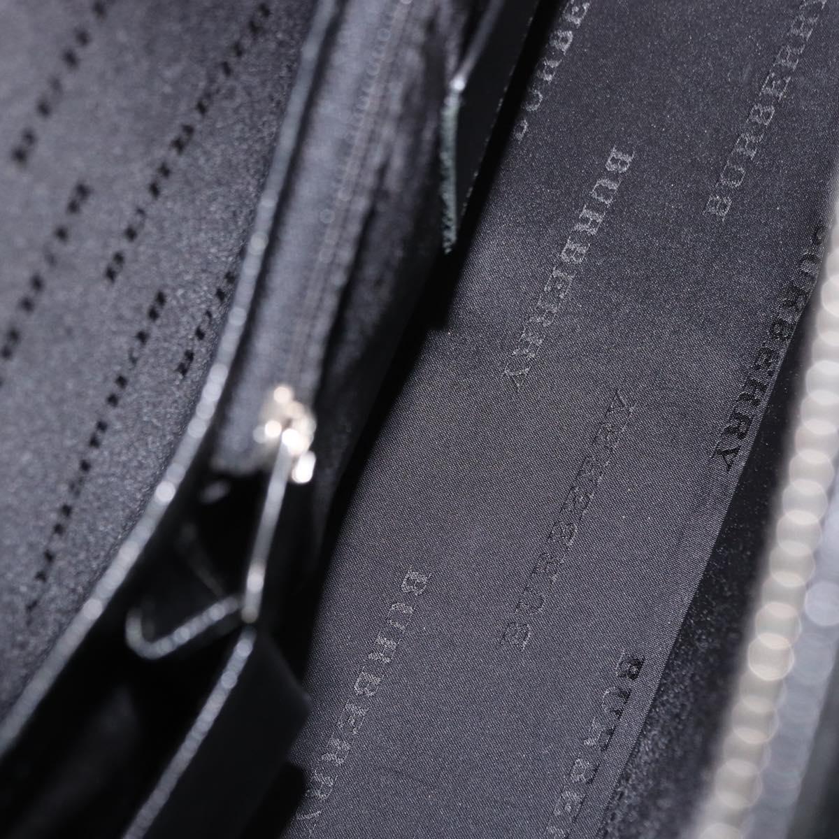 BURBERRY Business Bag Leather Black Silver Auth ep15311