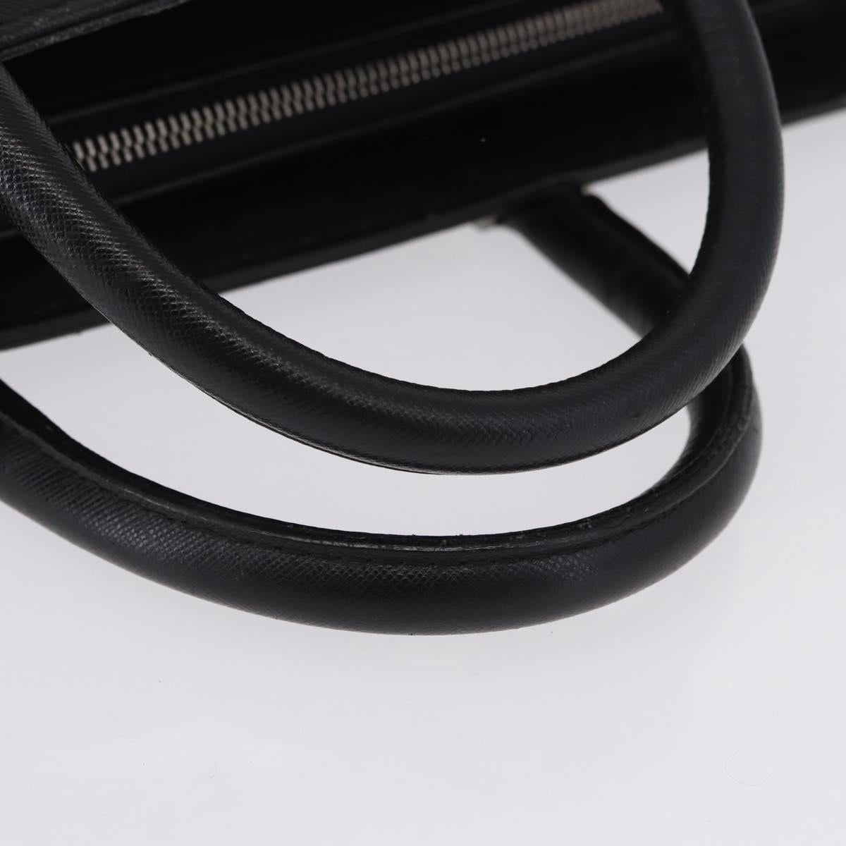 BURBERRY Business Bag Leather Black Silver Auth ep15311