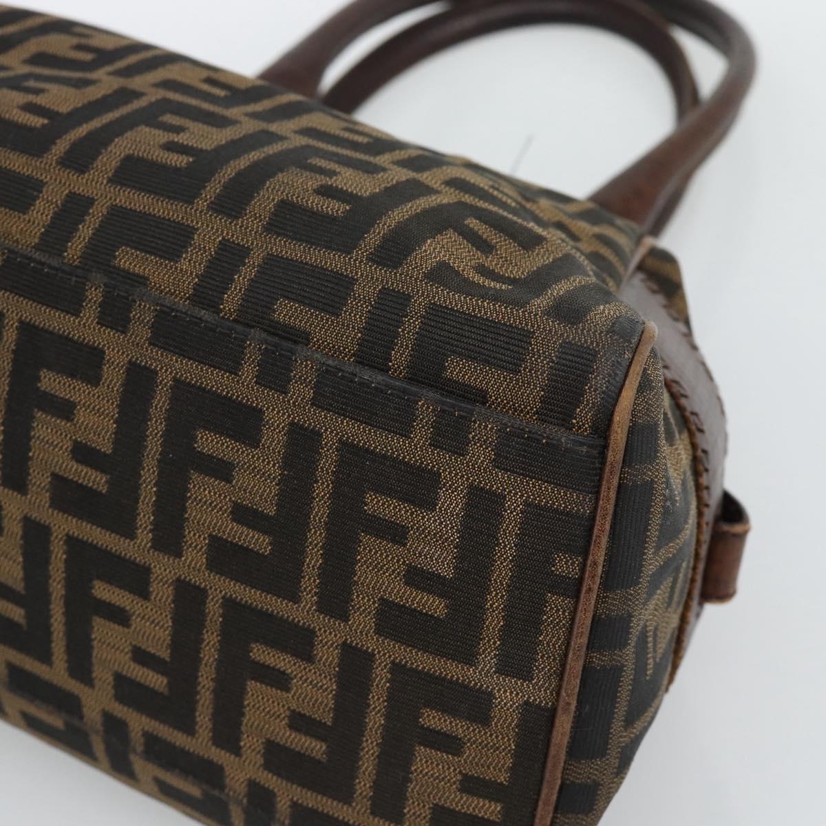 FENDI Zucca Canvas Hand Bag Brown 8BN157 Auth ep15313
