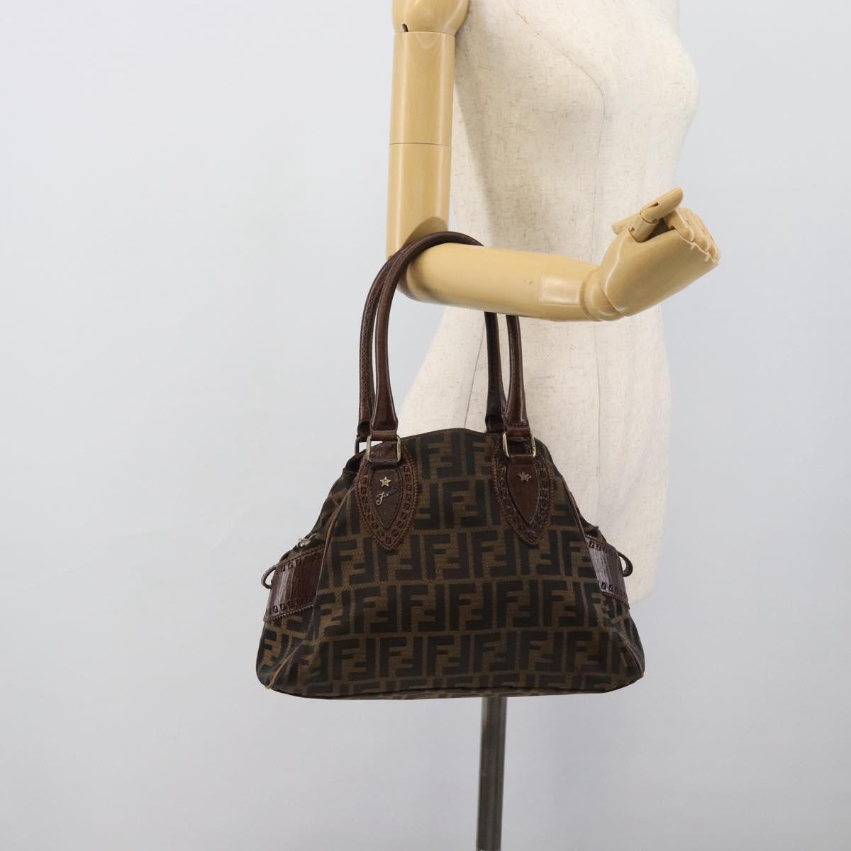FENDI Zucca Canvas Hand Bag Brown 8BN157 Auth ep15313