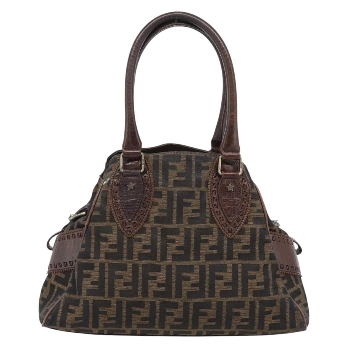 FENDI Zucca Canvas Hand Bag Brown 8BN157 Auth ep15313