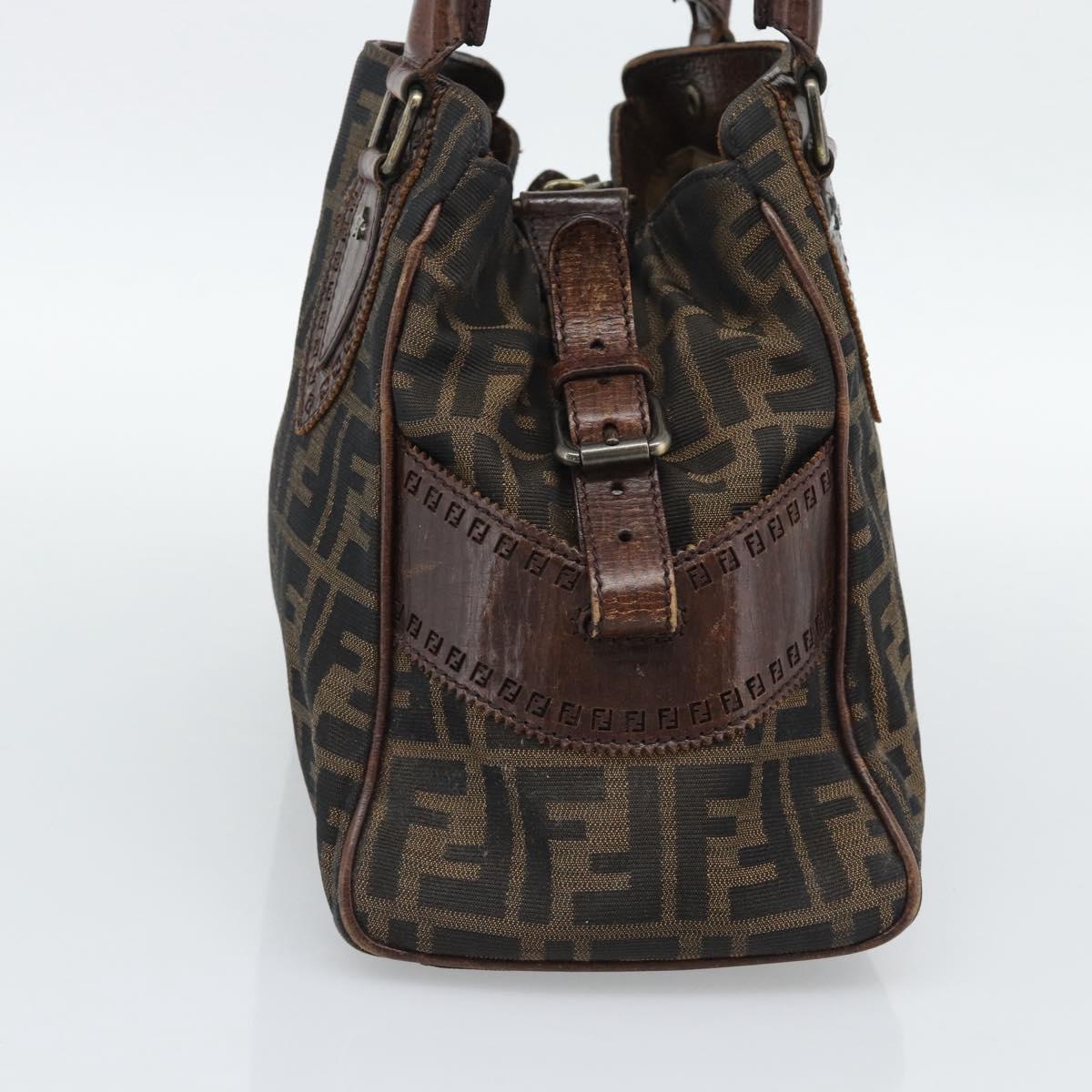 FENDI Zucca Canvas Hand Bag Brown 8BN157 Auth ep15313