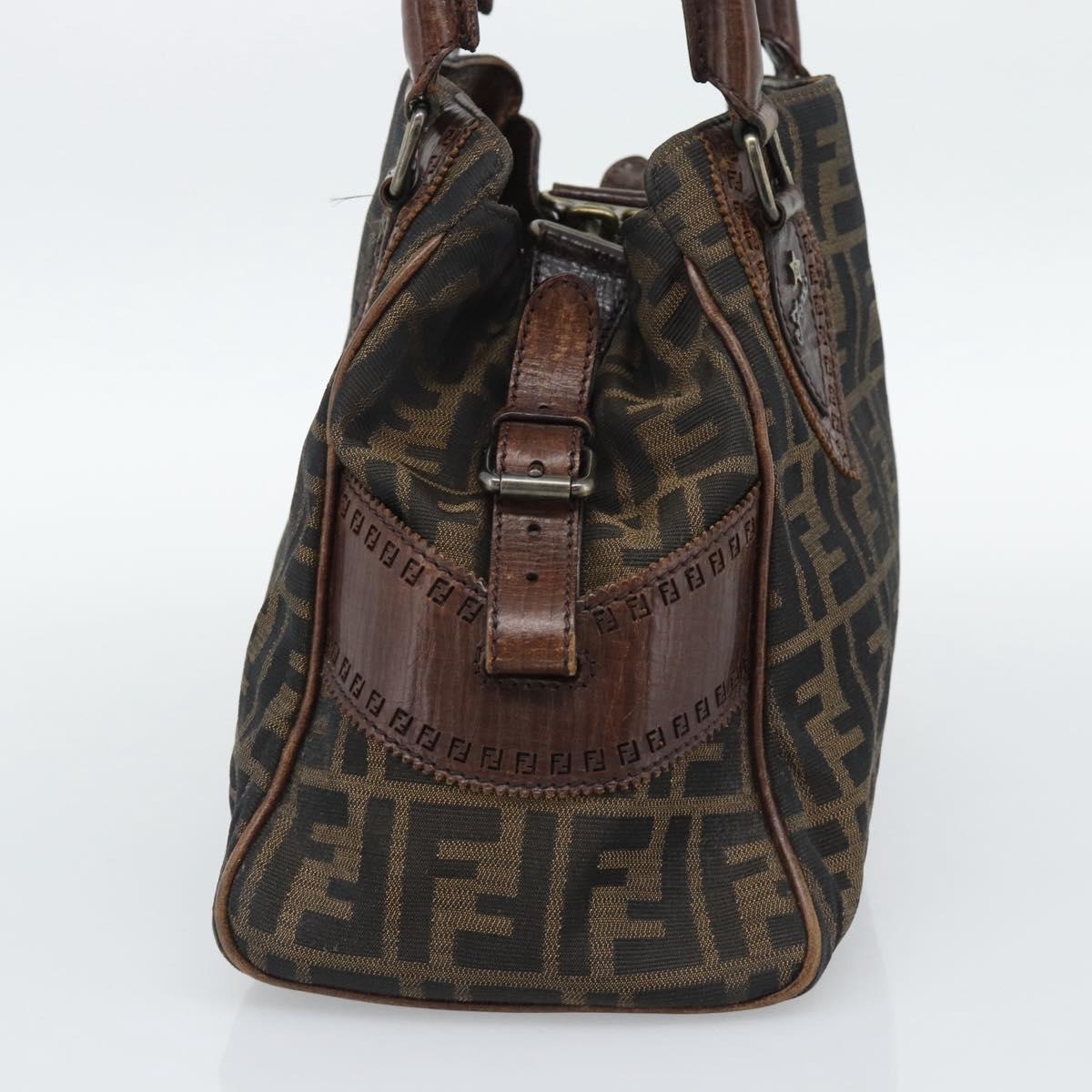 FENDI Zucca Canvas Hand Bag Brown 8BN157 Auth ep15313