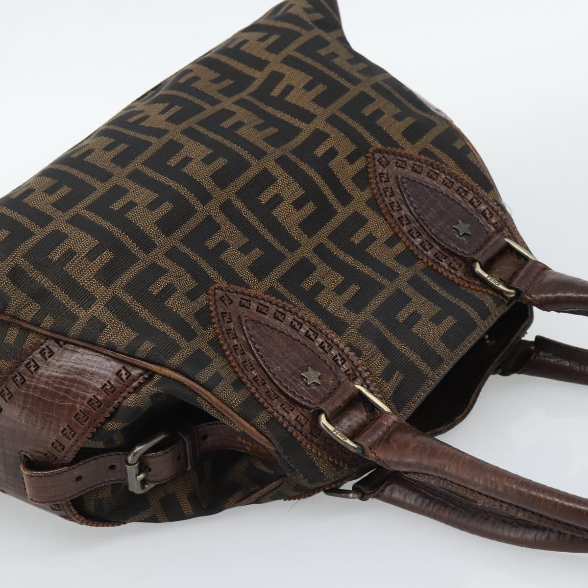 FENDI Zucca Canvas Hand Bag Brown 8BN157 Auth ep15313