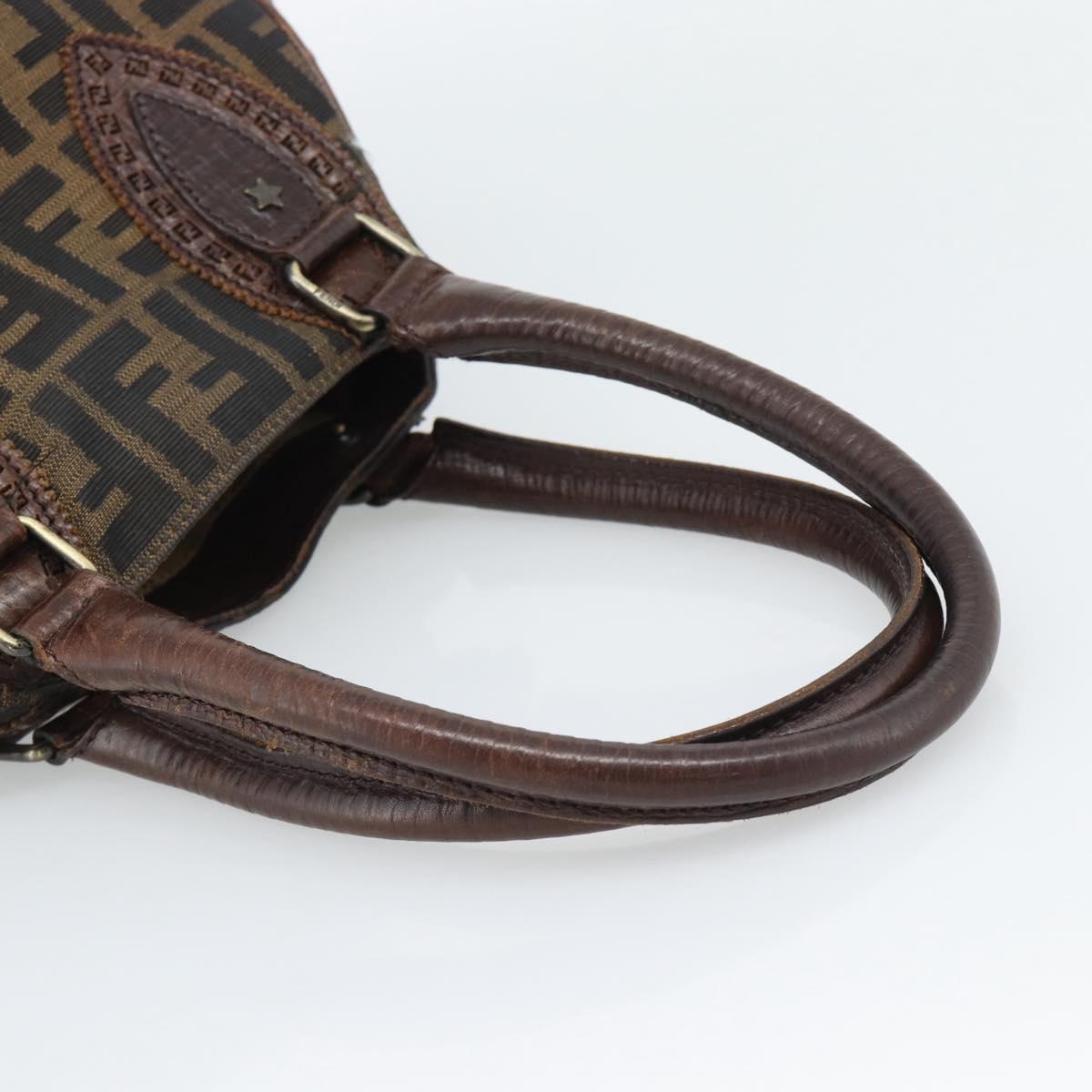 FENDI Zucca Canvas Hand Bag Brown 8BN157 Auth ep15313