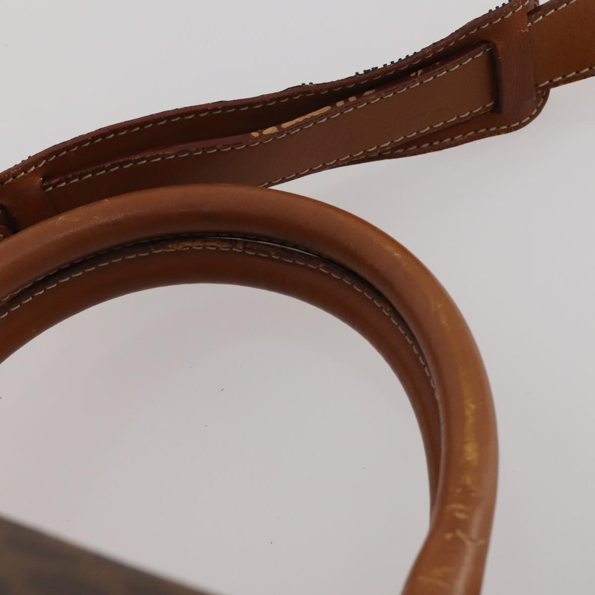 CELINE Macadam Boston Bag PVC Leather 2way Brown Gold Tone Auth ep15316