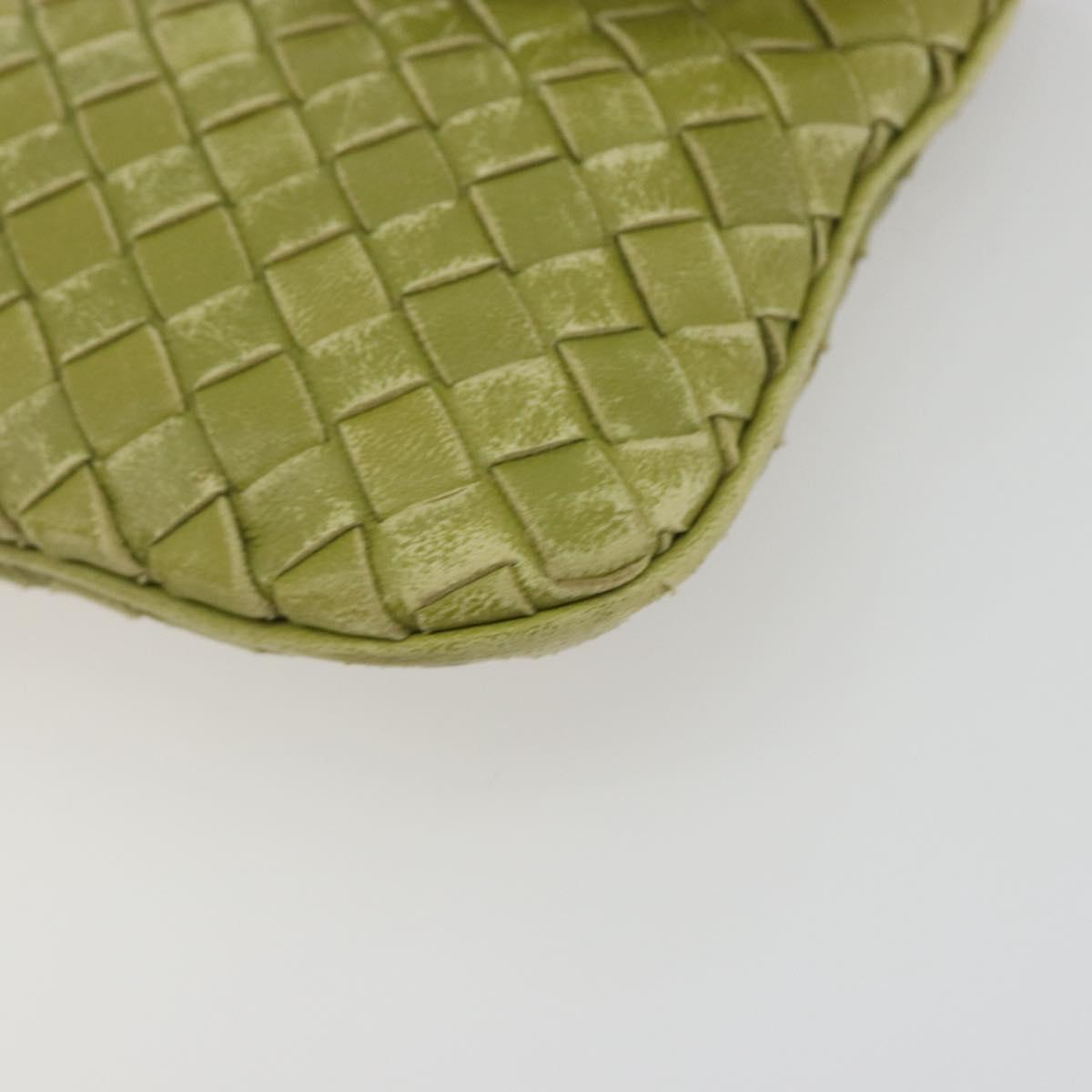 BOTTEGA VENETA INTRECCIATO Shoulder Bag Leather Green Auth ep15319