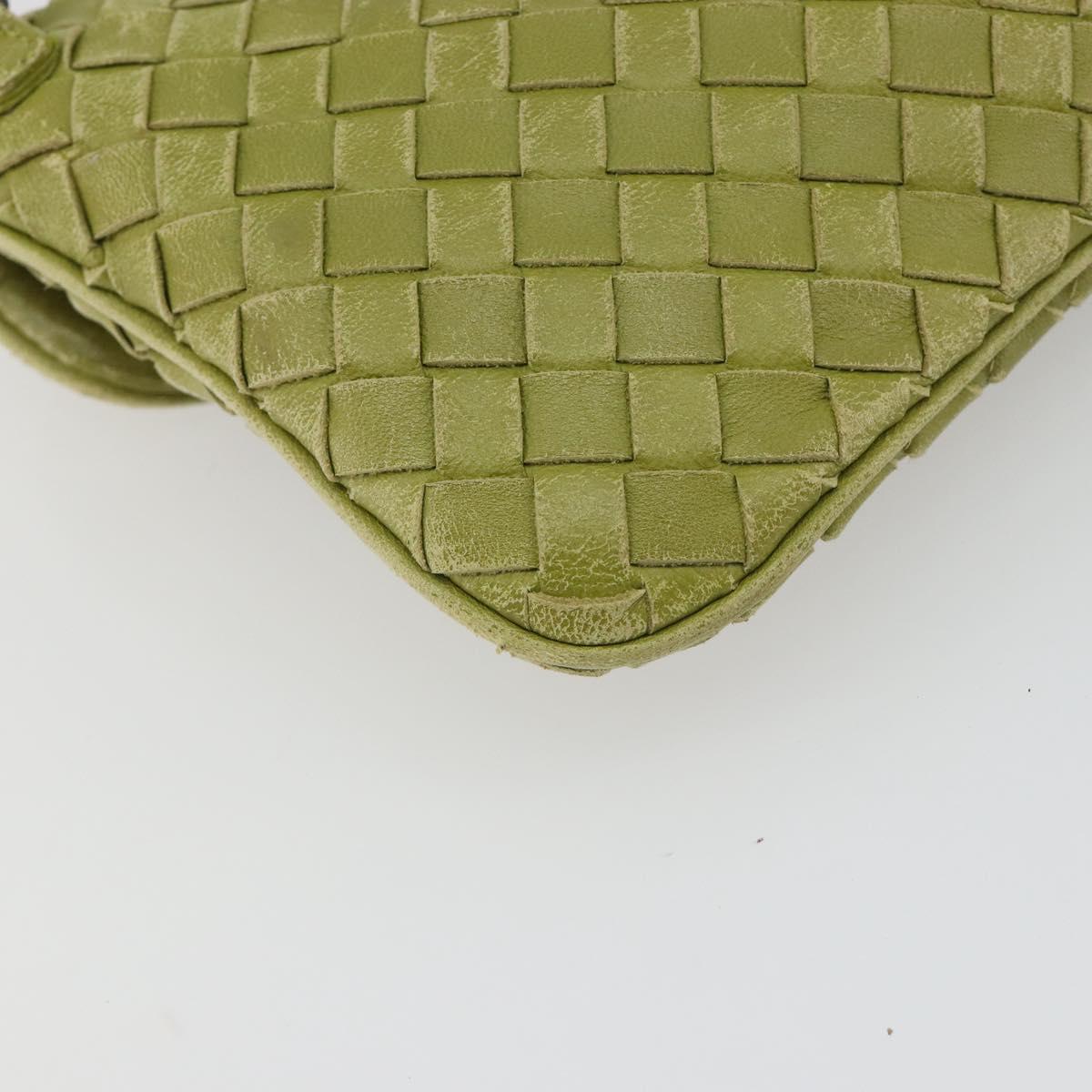 BOTTEGA VENETA INTRECCIATO Shoulder Bag Leather Green Auth ep15319