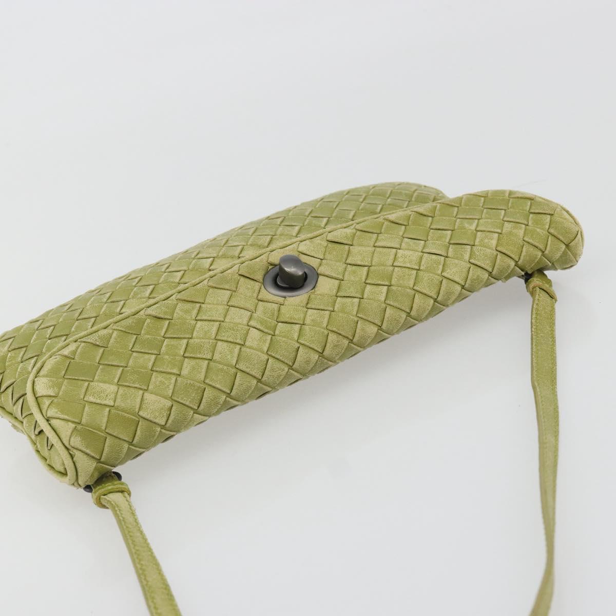 BOTTEGA VENETA INTRECCIATO Shoulder Bag Leather Green Auth ep15319